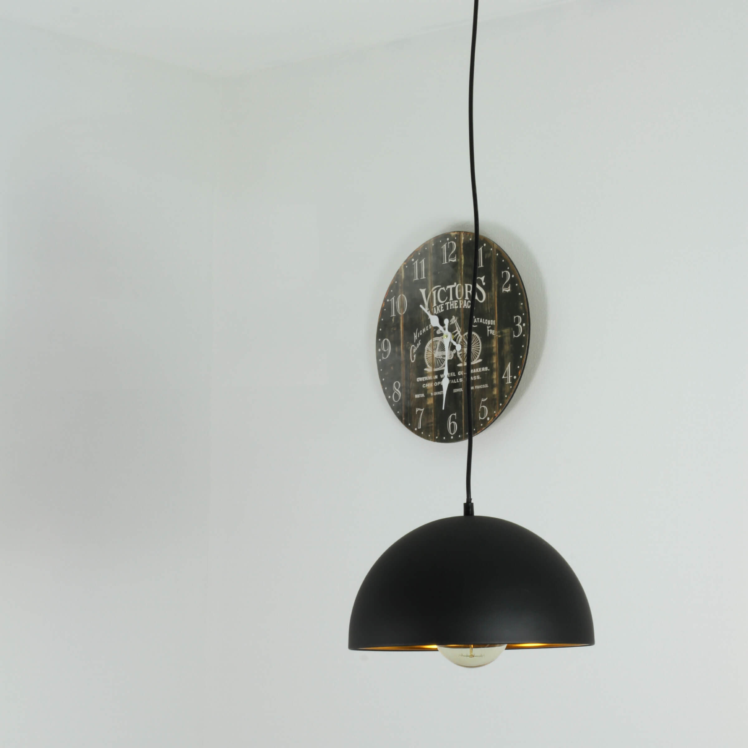 Loft lampe suspendue noir/or