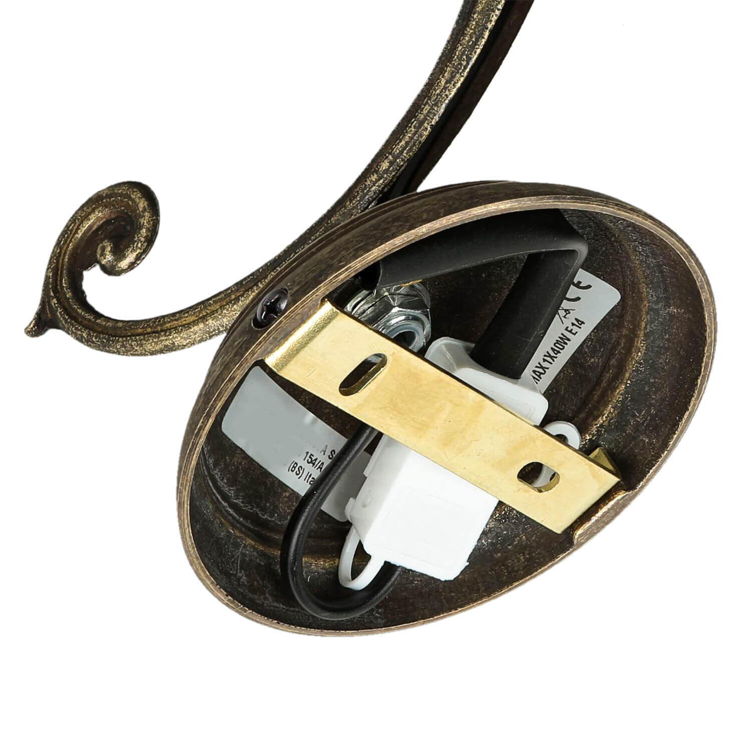 Wandleuchte Weiß Glasschirm Vintage Ricciolo Wandleuchte Weiß Glasschirm Vintage Ricciolo