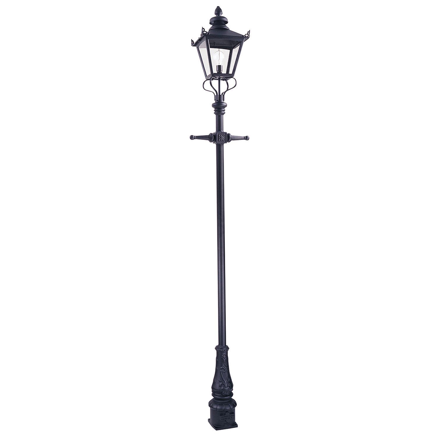 Lampadaire noir Rustique 2,7m de haut KINGHAM