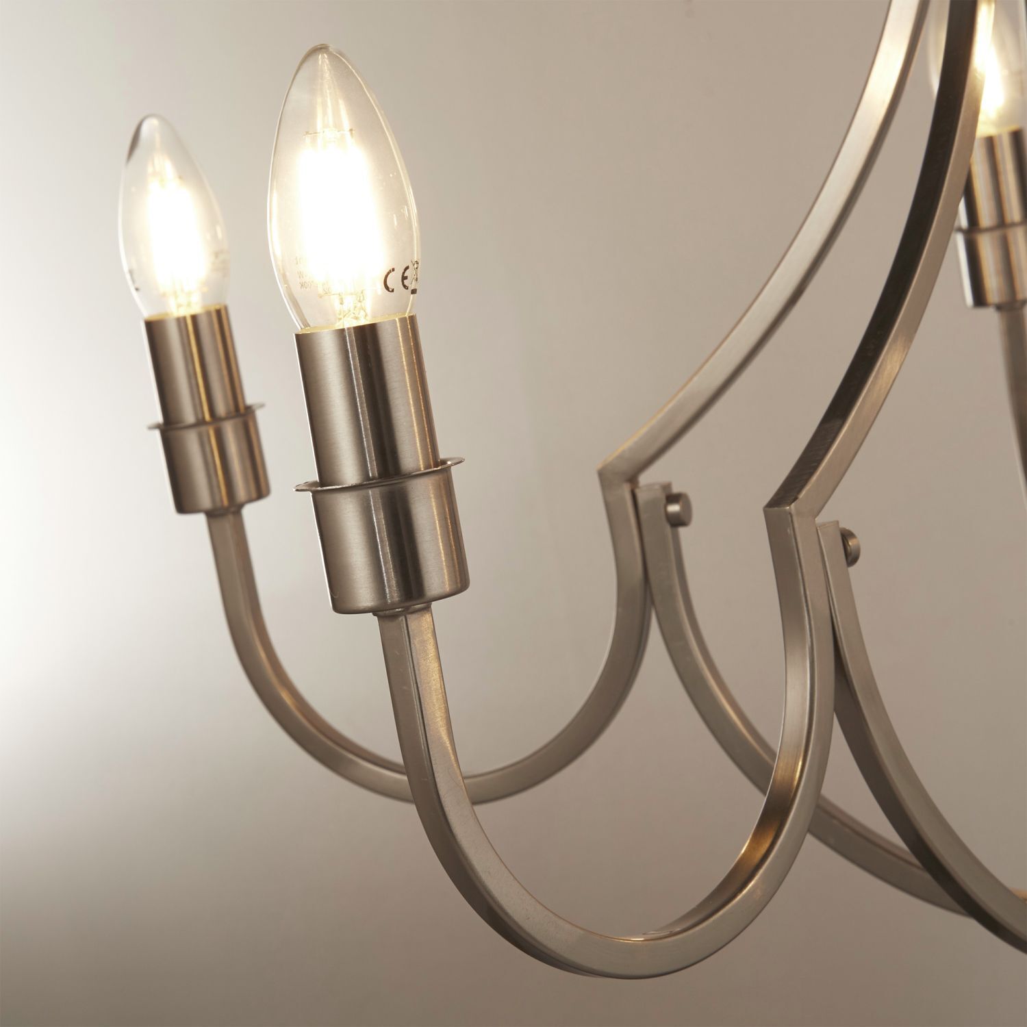 Lustre Métal Rustique Ø 65 cm en argent 5 branches E14