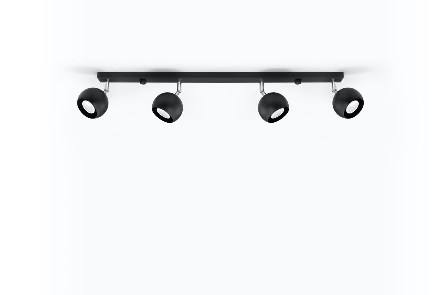 Projecteur noir acier 4 flammes 80cm de long rétro GU10