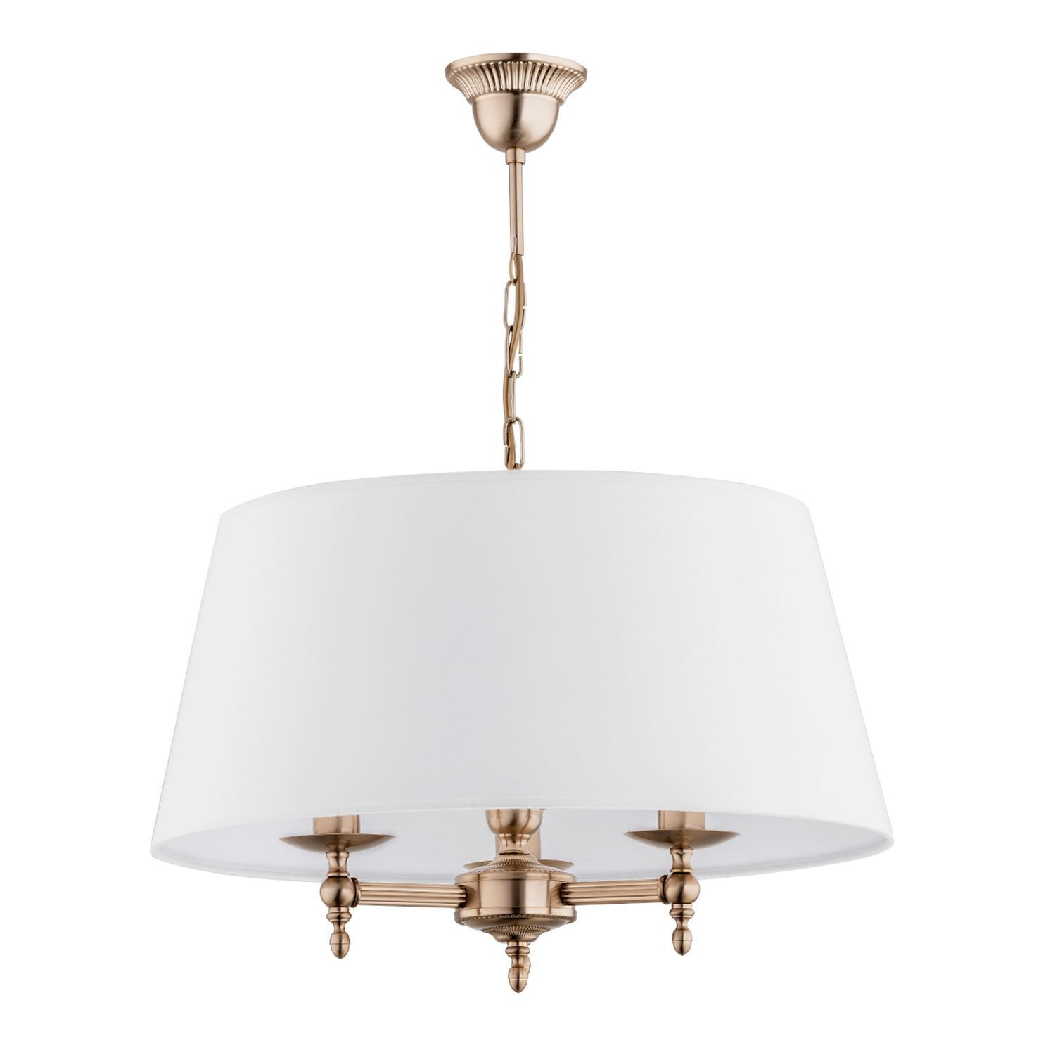 Hängeleuchte Metall Stoff H: max. 64 cm in Gold Weiß