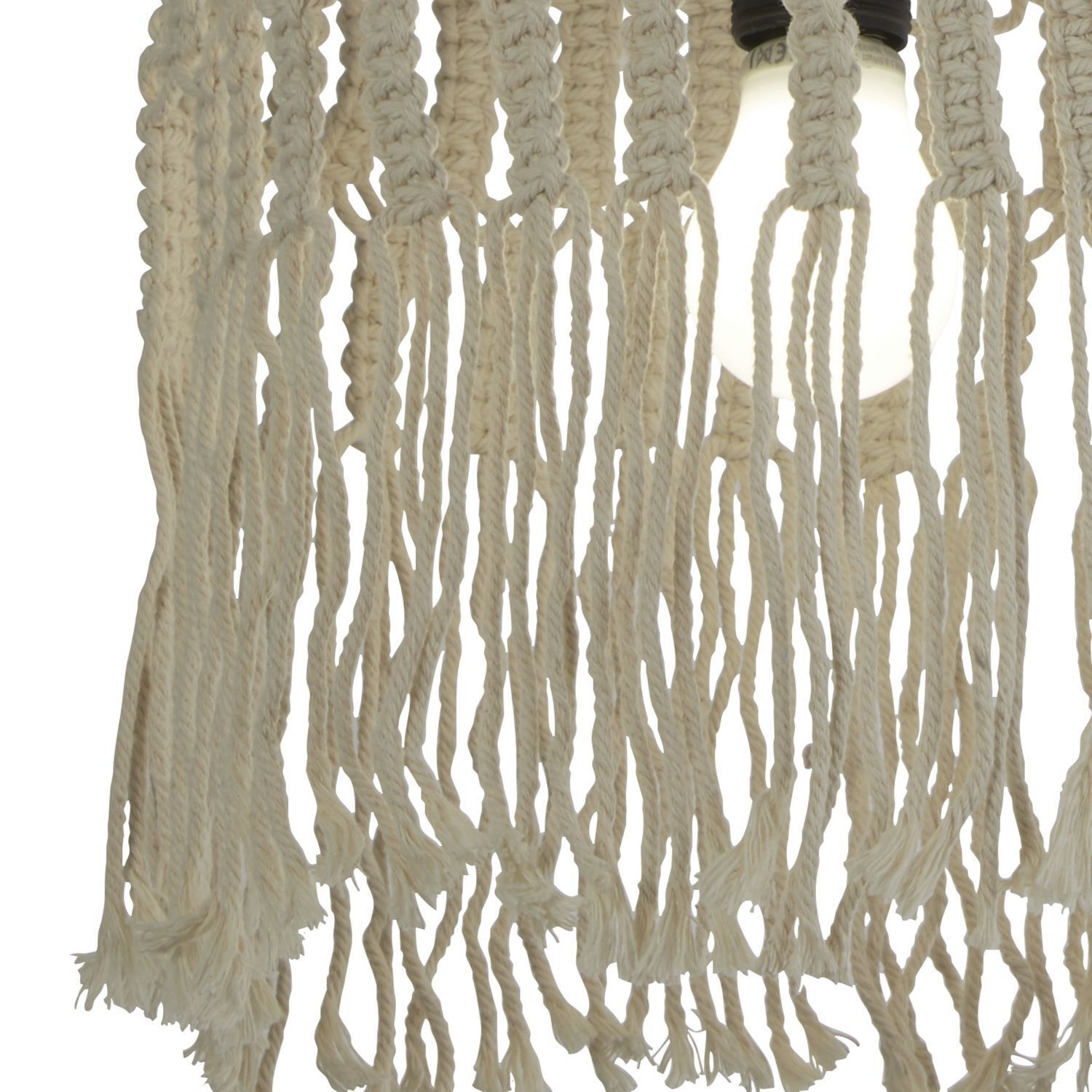 Suspension Boho corde Ø 31,5 cm blanc naturel E27 DANNY