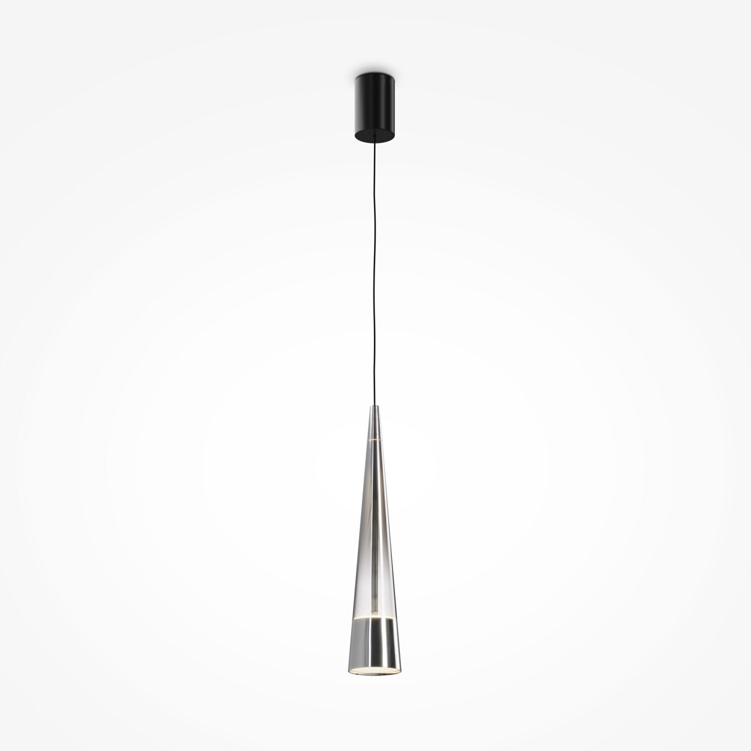 Suspension LED métal verre Up Down ronde D : 8 cm Chrome Lampe