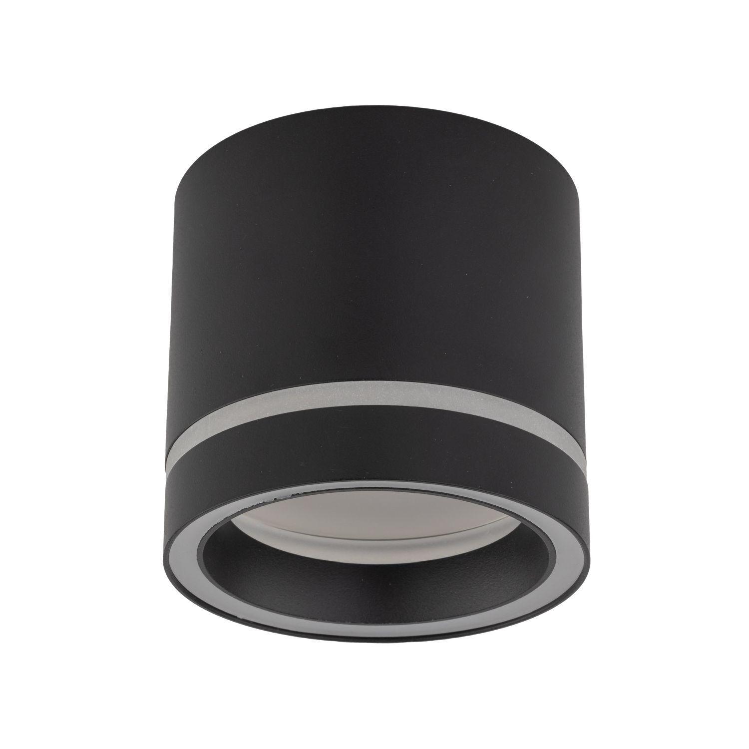 Lampe de plafonnier noir apparent Ø 8,5 cm petit métal