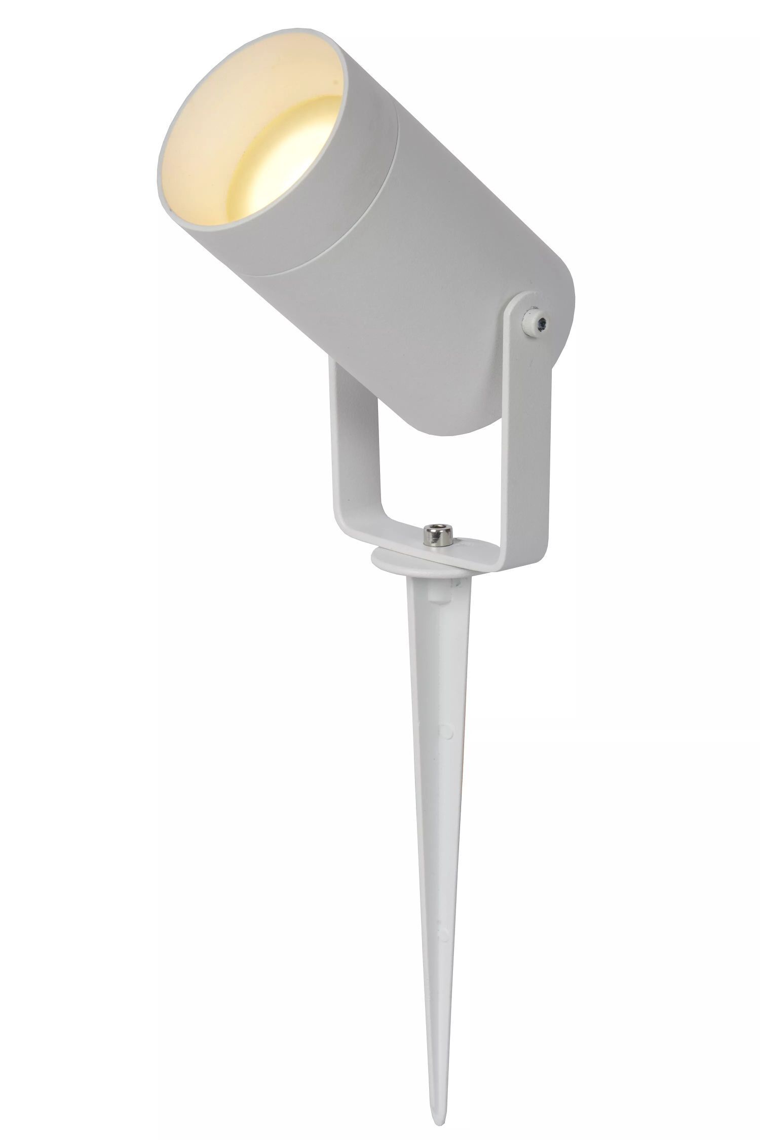 Projecteur sur pique en aluminium blanc IP65 GU10 orientable