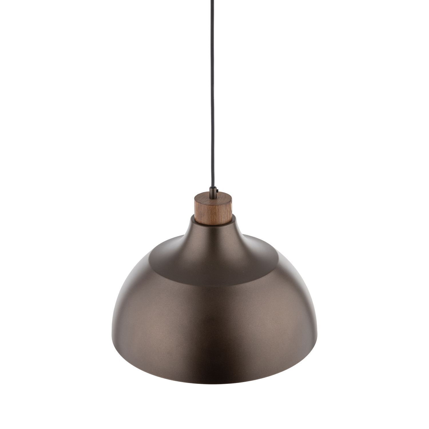 Suspension Marron Métal Bois D : 34 cm rond E27 Retro Lampe, Leuchte, Deckenleuchte