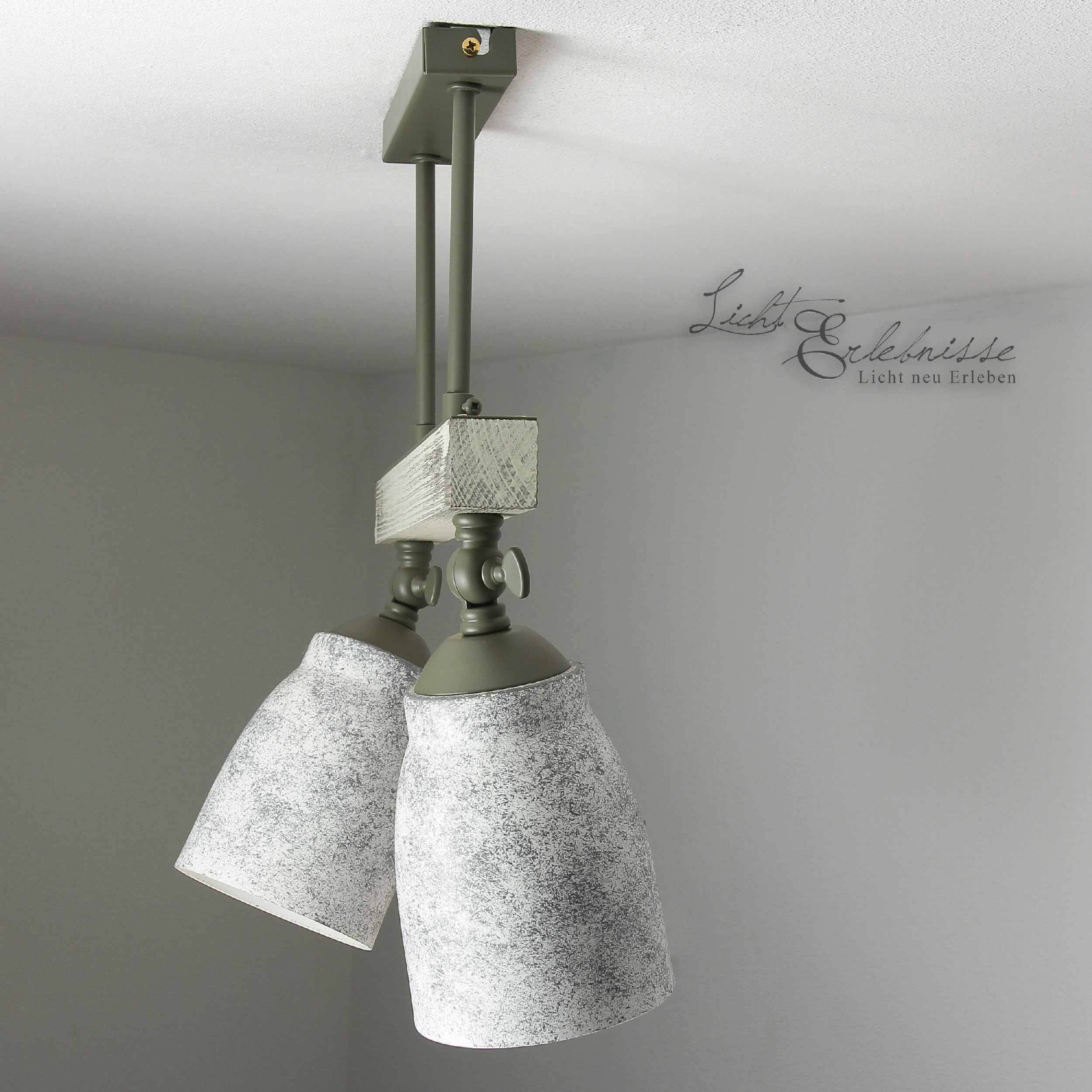 Plafonnier vintage pivotant shabby blanc taupe AGAP Leuchte