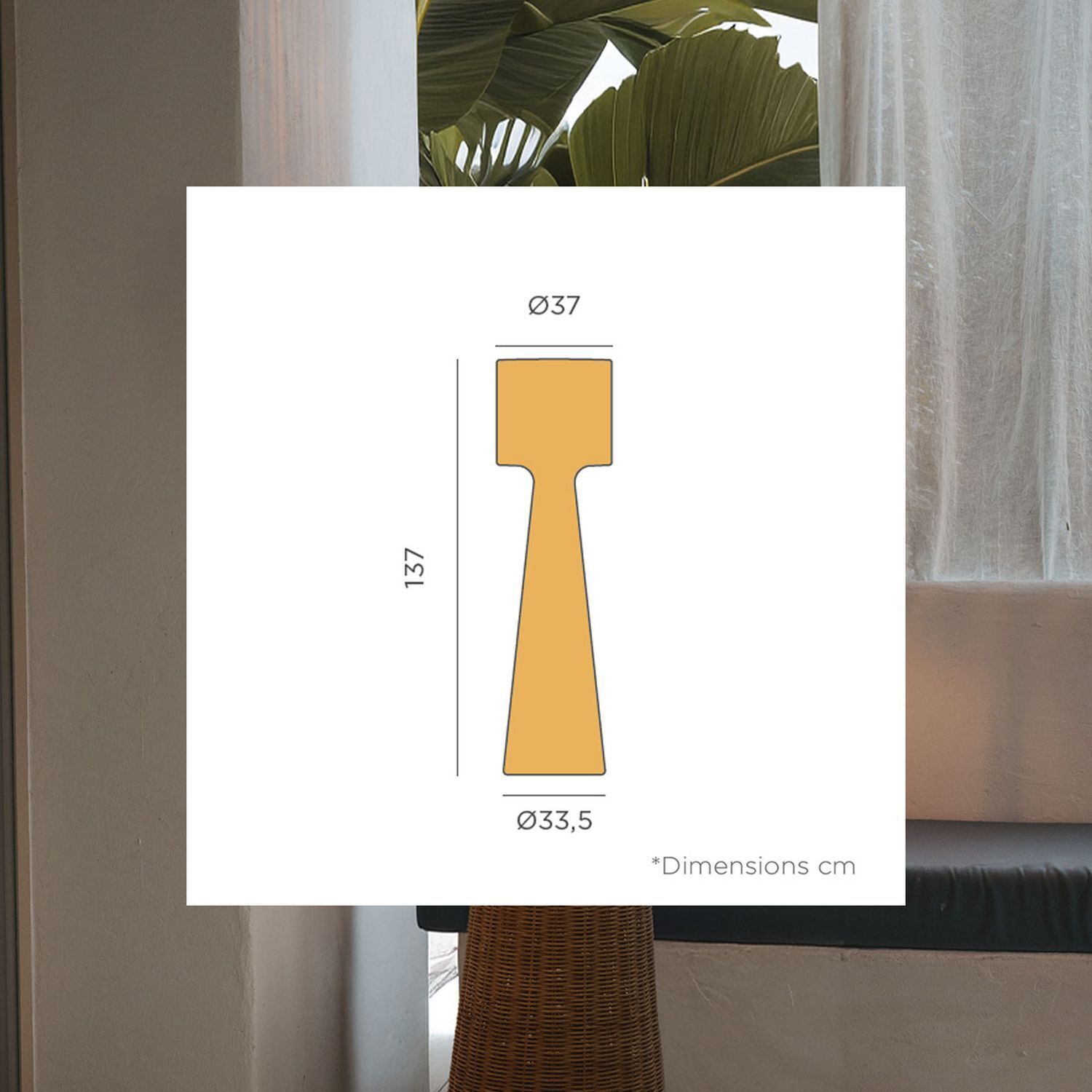 Stehlampe Rattan Natur Outdoor IP54 E27 137 cm Garten tischleuchte, lampenfuß, holzoptik, geometrisch, dimensions cm