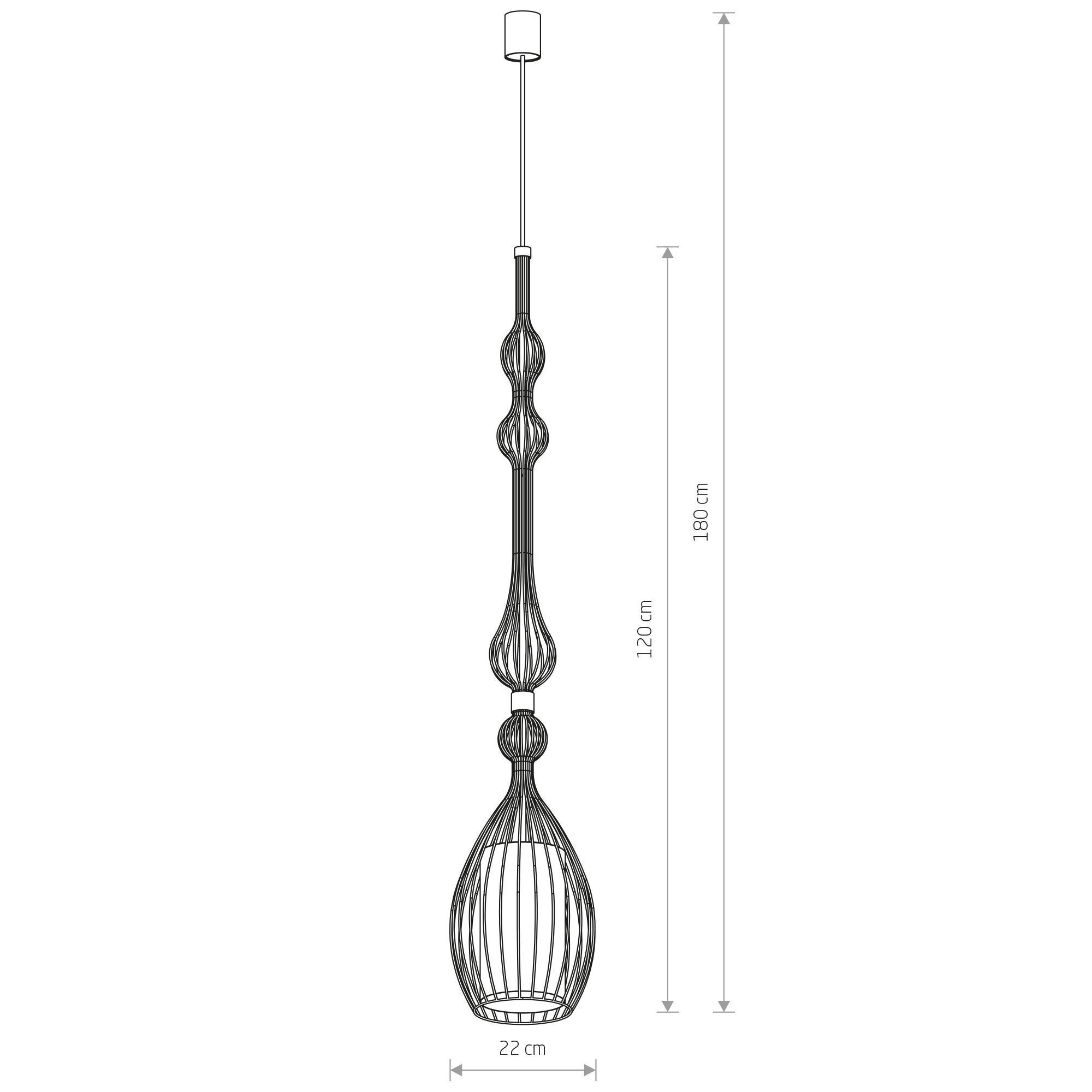 Hängelampe AUGUSTUS Schwarz rund Esstisch Leuchte Pendelleuchte, Draht, Käfig, Lampe, Kugelgeflecht