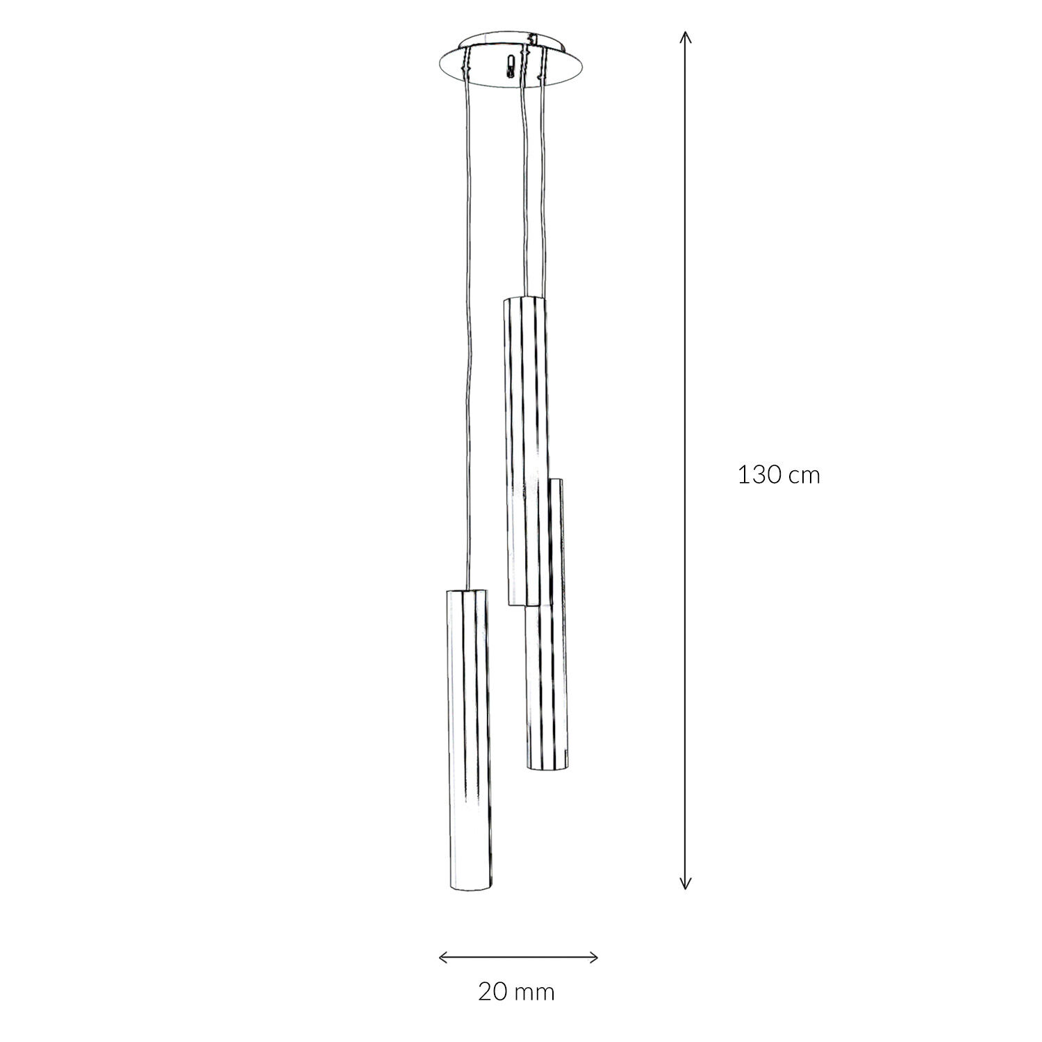 Suspension Noir Aluminium 3 flammes Design moderne