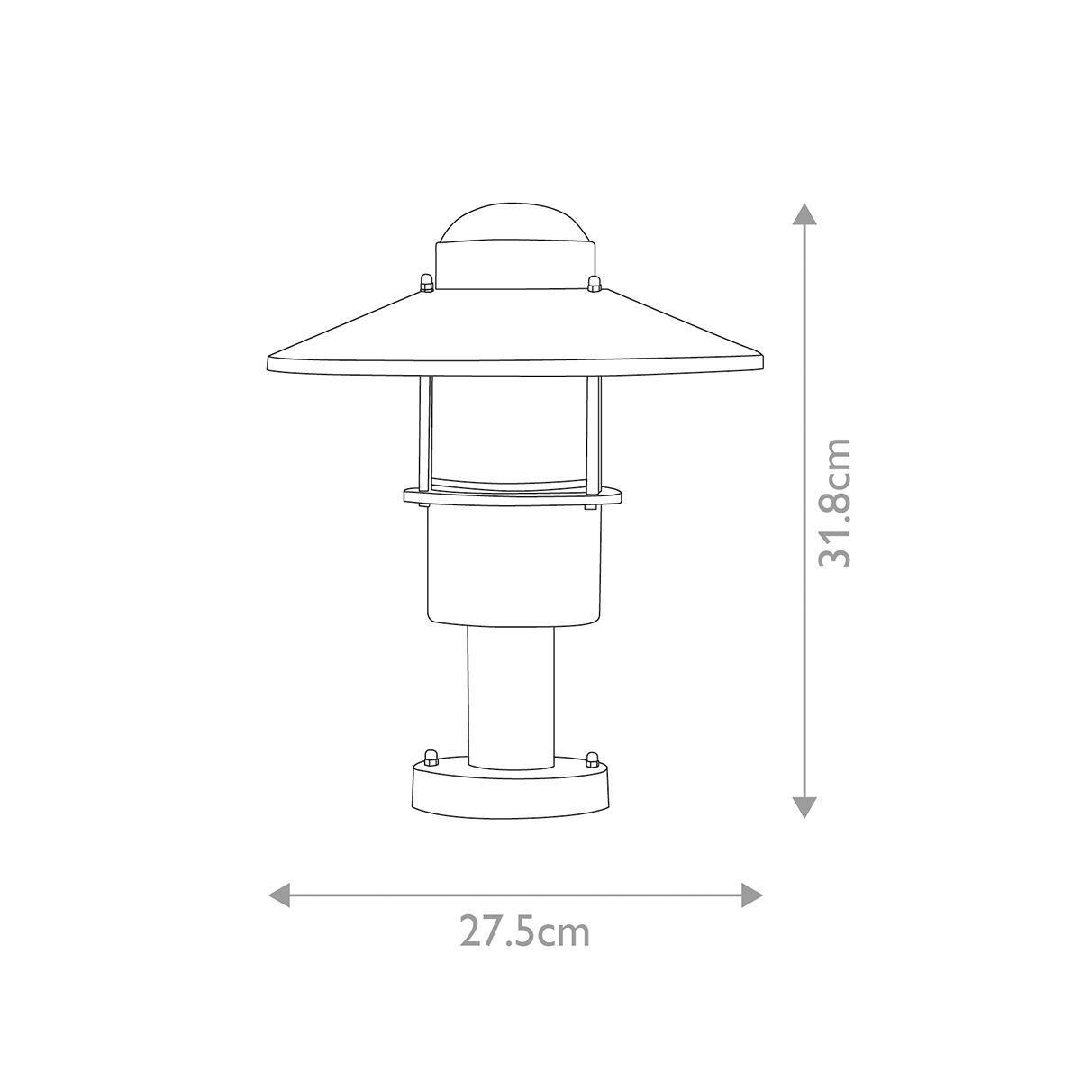 Lampe de socle avec détecteur de mouvement Acier inoxydable Verre 33,7 cm E27