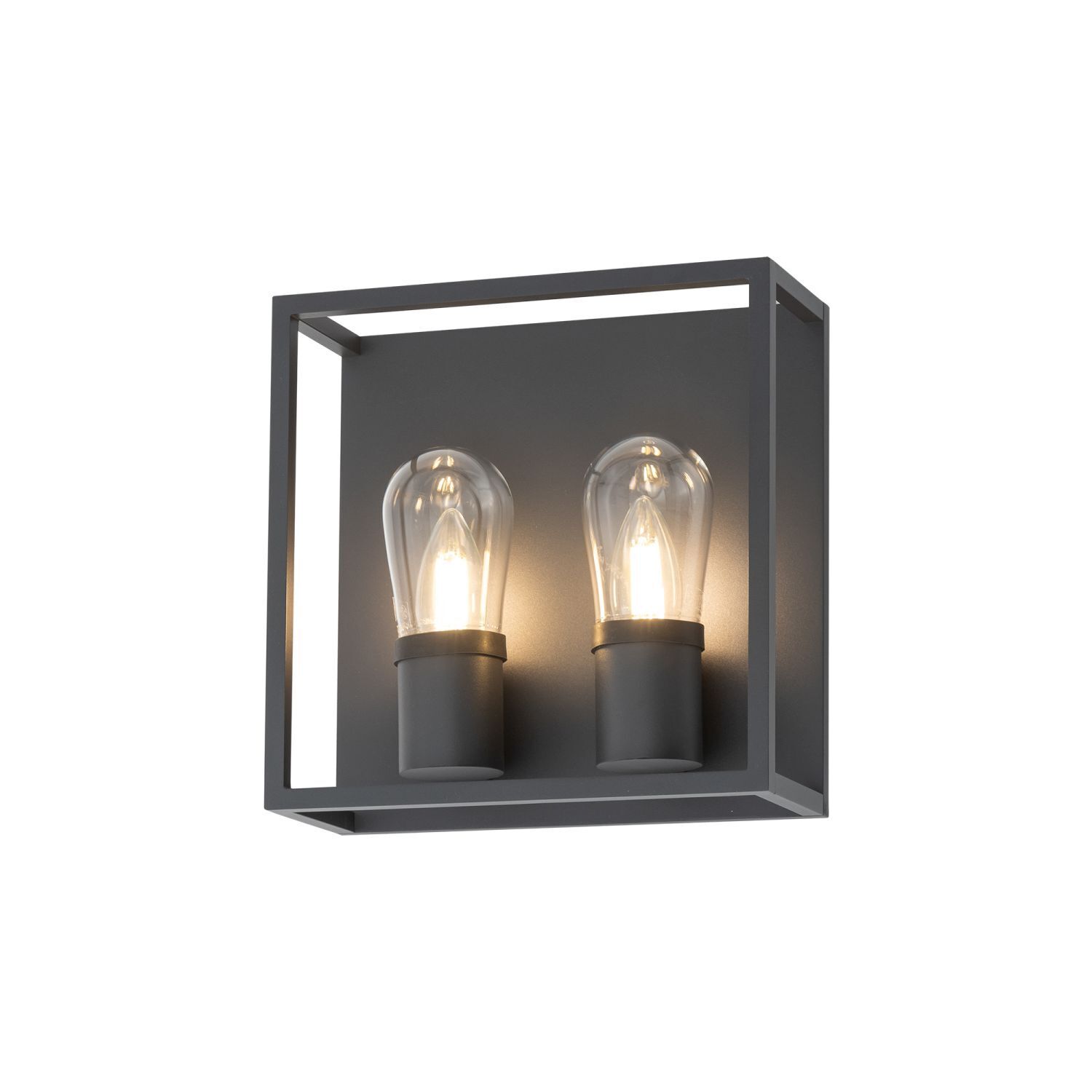 Applique extérieure 2 flammes IP54 graphite E14 verre aluminium