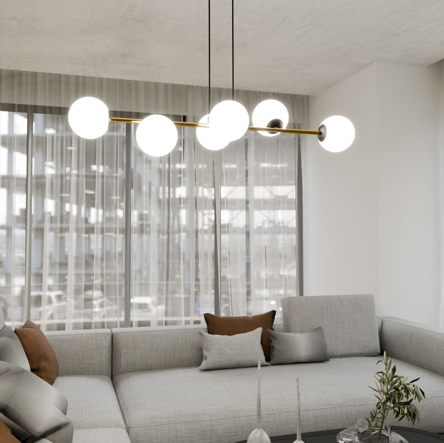 Lampe à suspendre métal verre abat-jour sphérique E14 décoratif