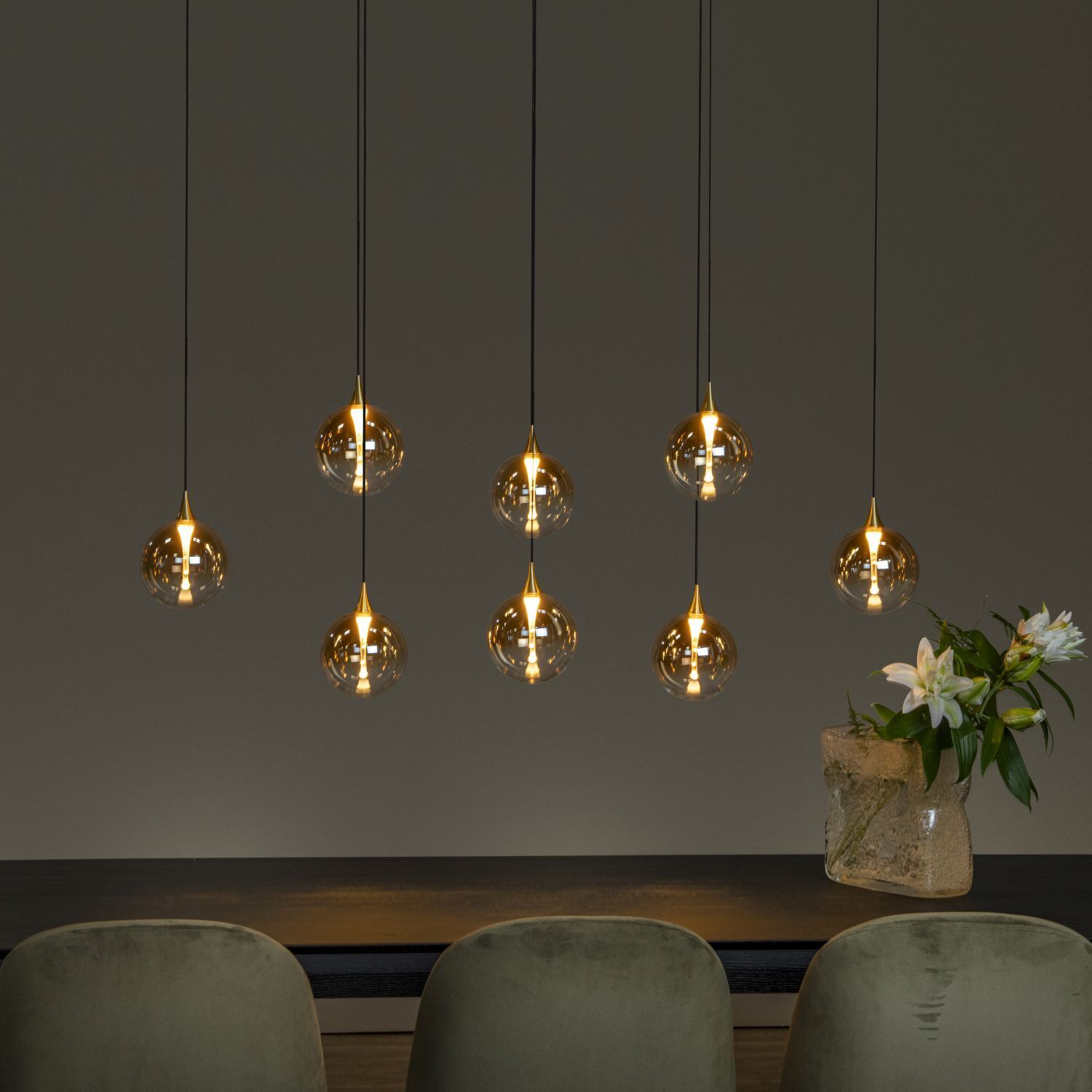 LED Hängelampe Bernstein 8-flammig 2700 K L:140 cm Hängelampe, Glühbirne, Lampen, Hängende Leuchten, Tischlamper