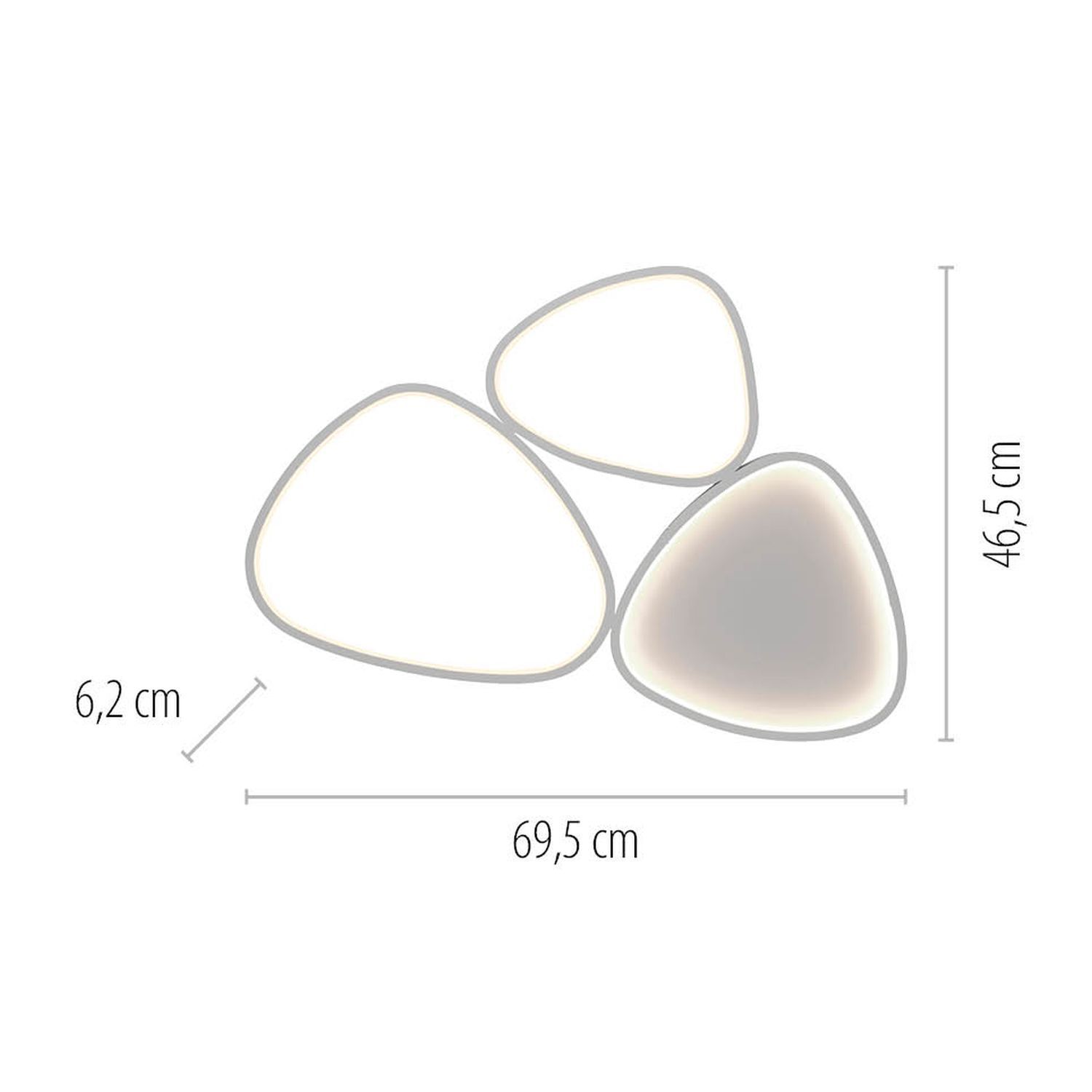 Plafonnier LED Blanc Métal 3000 K 3800 lm L:69,5 cm