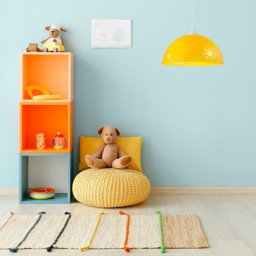 Suspension Couleur Lampe pour enfants Jaune Plastique