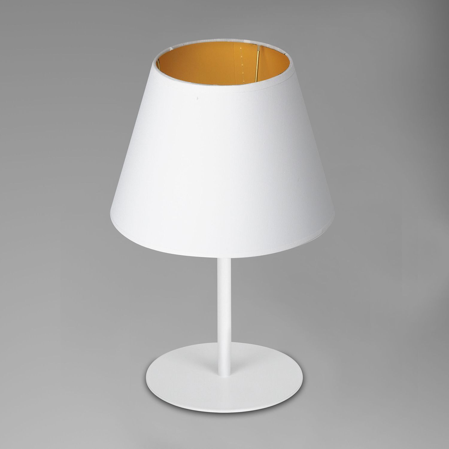 Lampe de chevet tissu métal H:33 cm E27 en blanc or