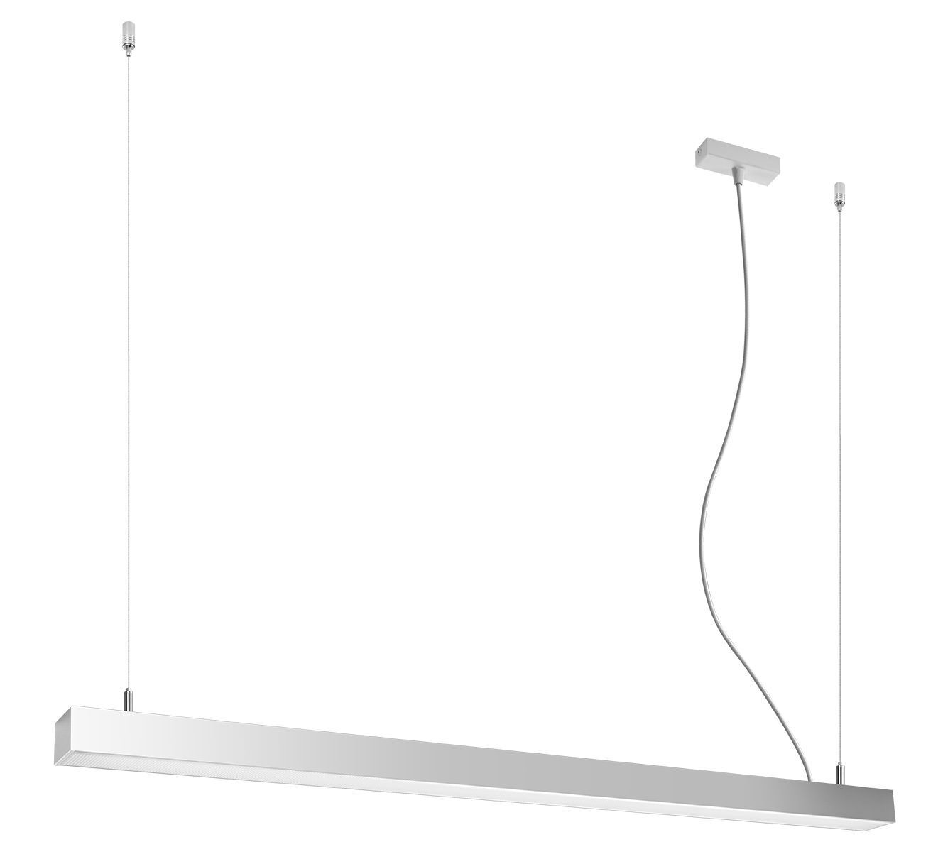 Suspension LED allongée 118 cm métal 4000 K gris