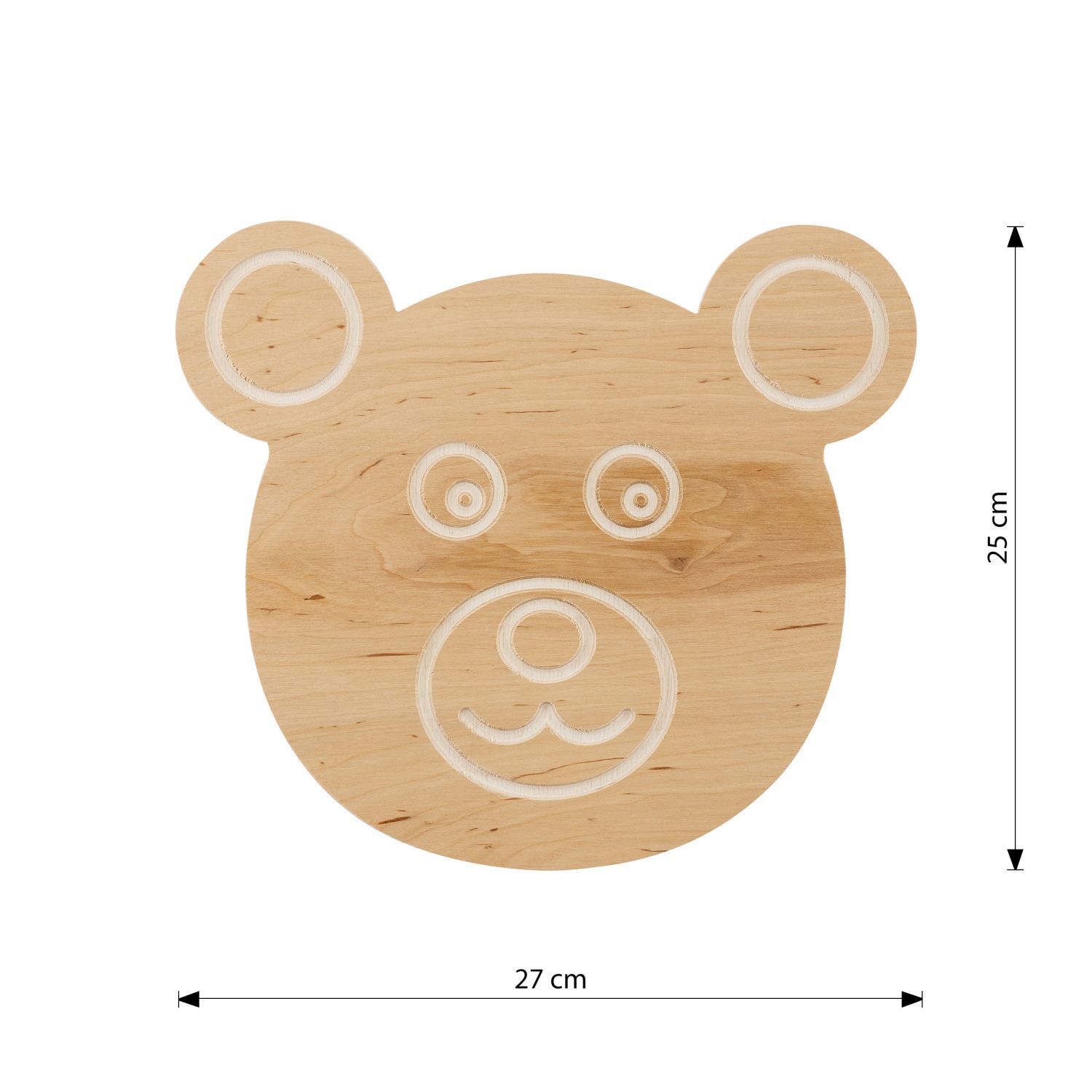 Applique enfant avec interrupteur fiche ours bois clair E14