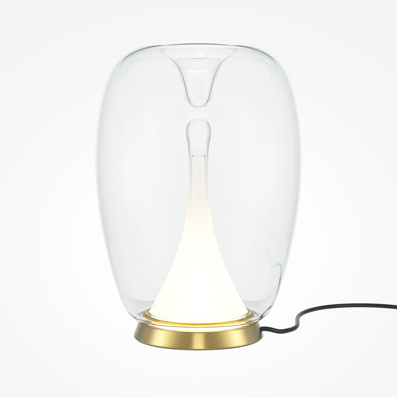 Lampe de table aluminium verre LED Ø 20 cm 27,2 cm en or