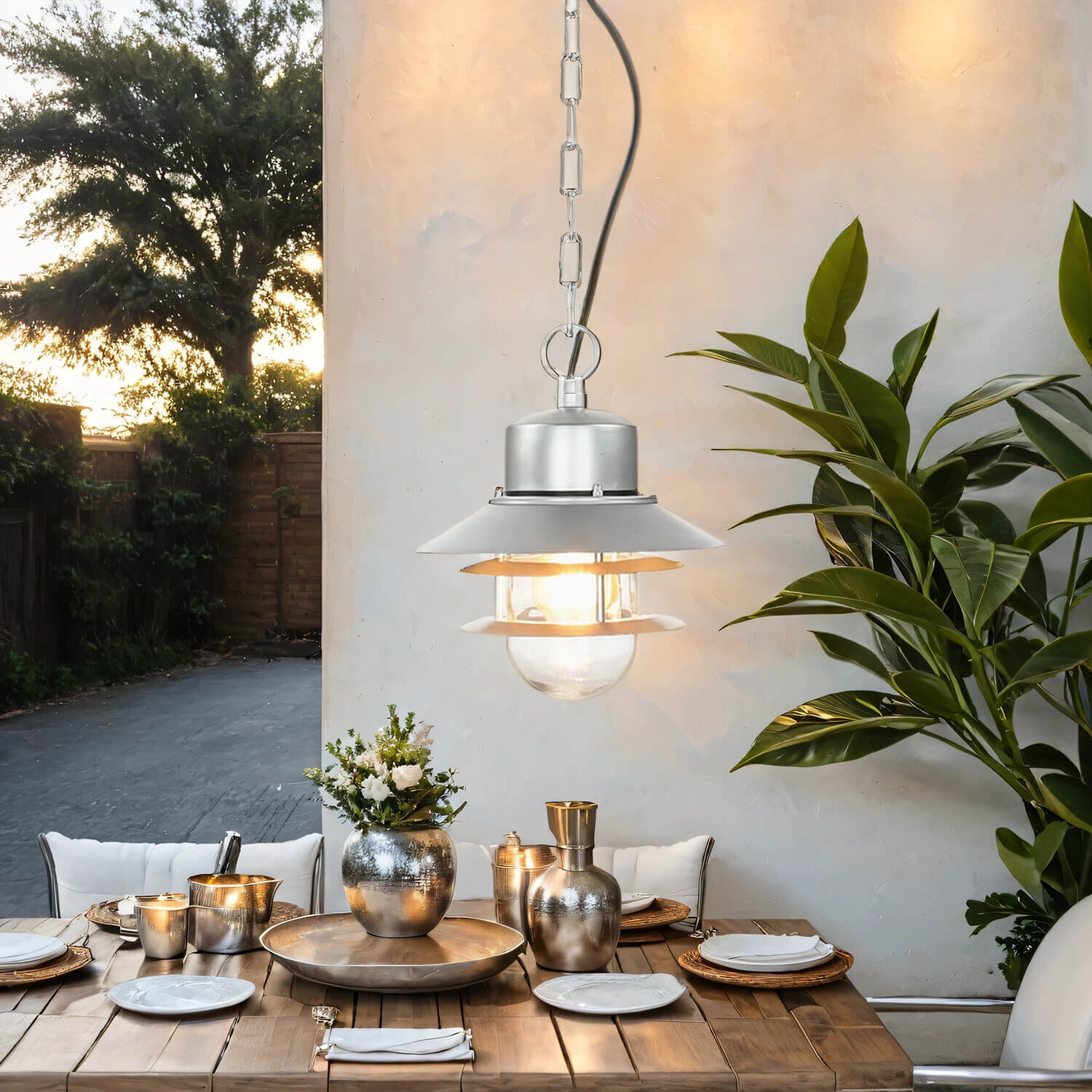 Außenlampe Edelstahl E27 IP44 in Silber Maritim Tabelle, Tischplatte, Lampe, Kosmetik, Parfüm