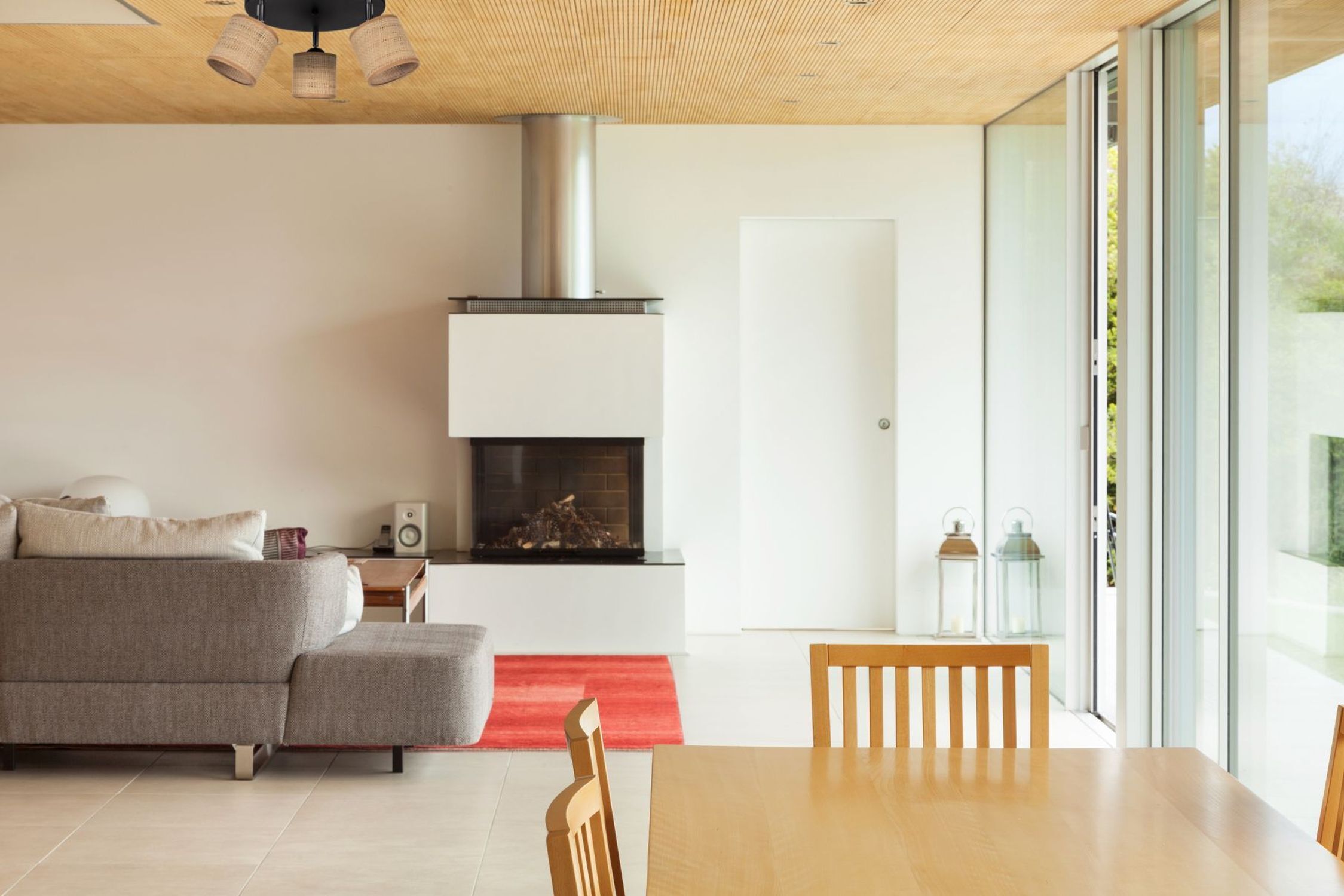 Spot de plafond flexible tissu anti-éblouissement brun E27 3 flammes