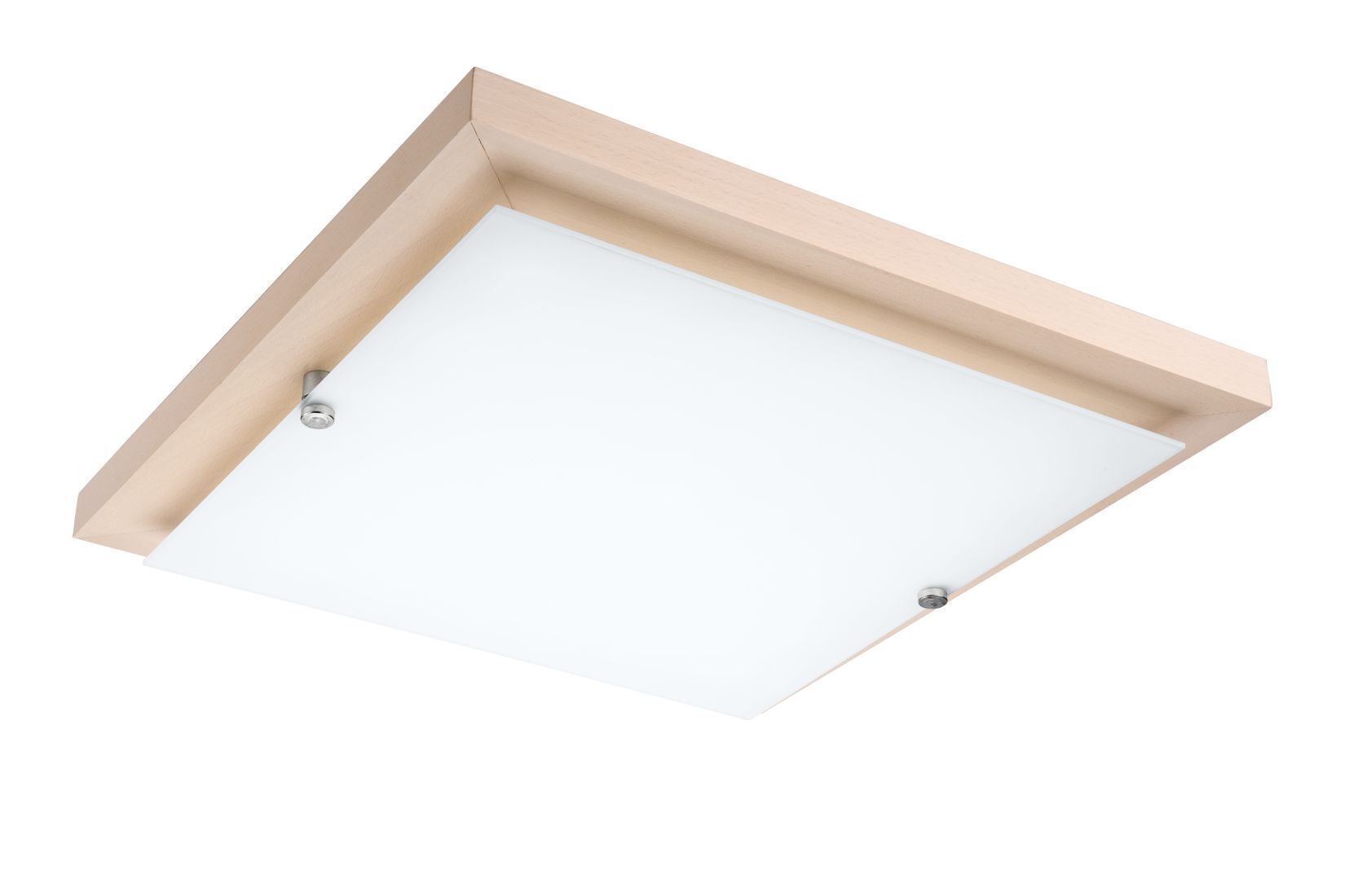 Plafonnier LED Blanc Bois Carré Salon