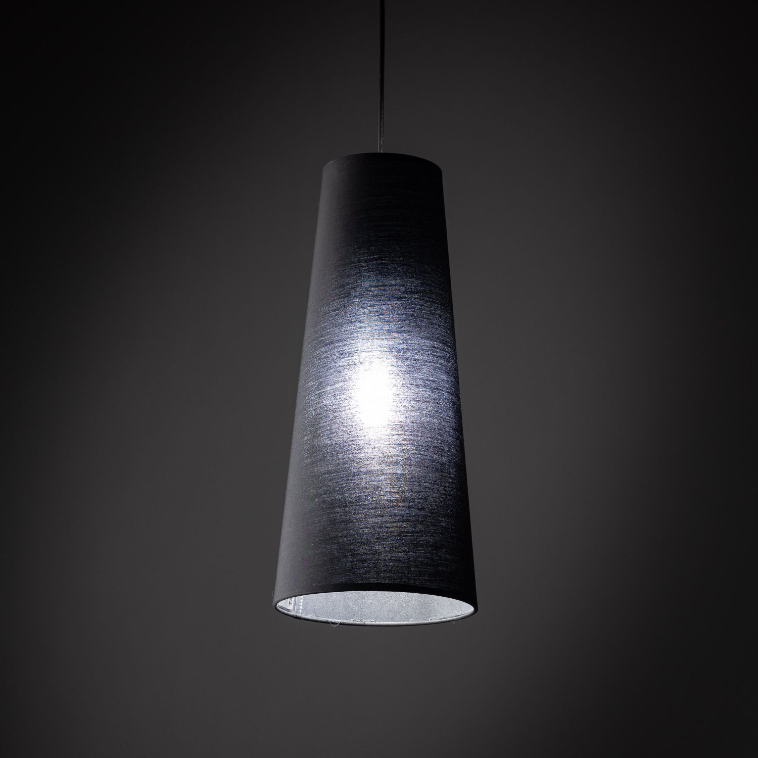 Hängeleuchte Schwarz Ø 20 cm H: max. 180 cm Stoff E27 Lampe, Lampenschirm, Kronleuchter
