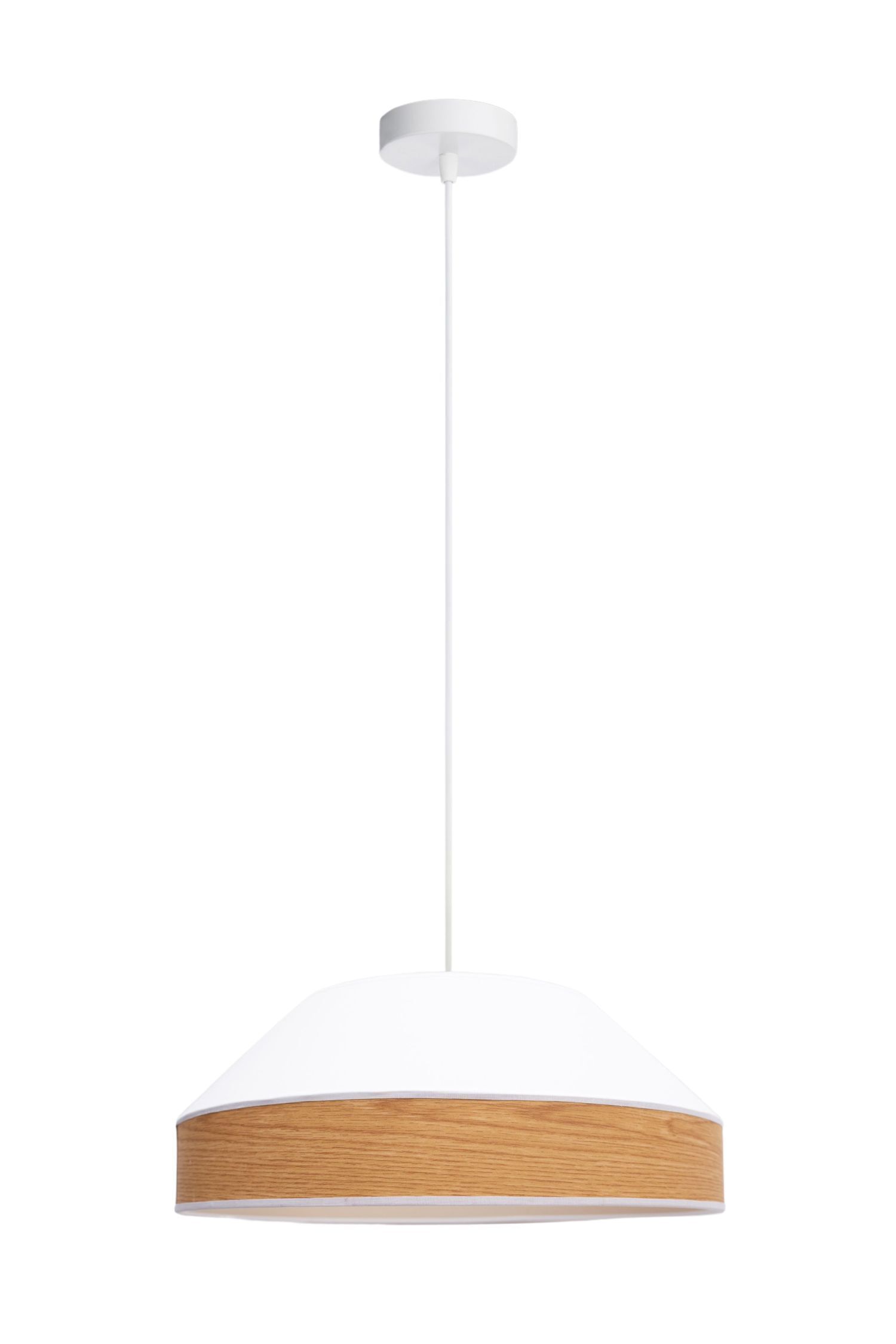 Suspension Tissu Abat-jour Blanc Naturel E27 Ø45 cm rond