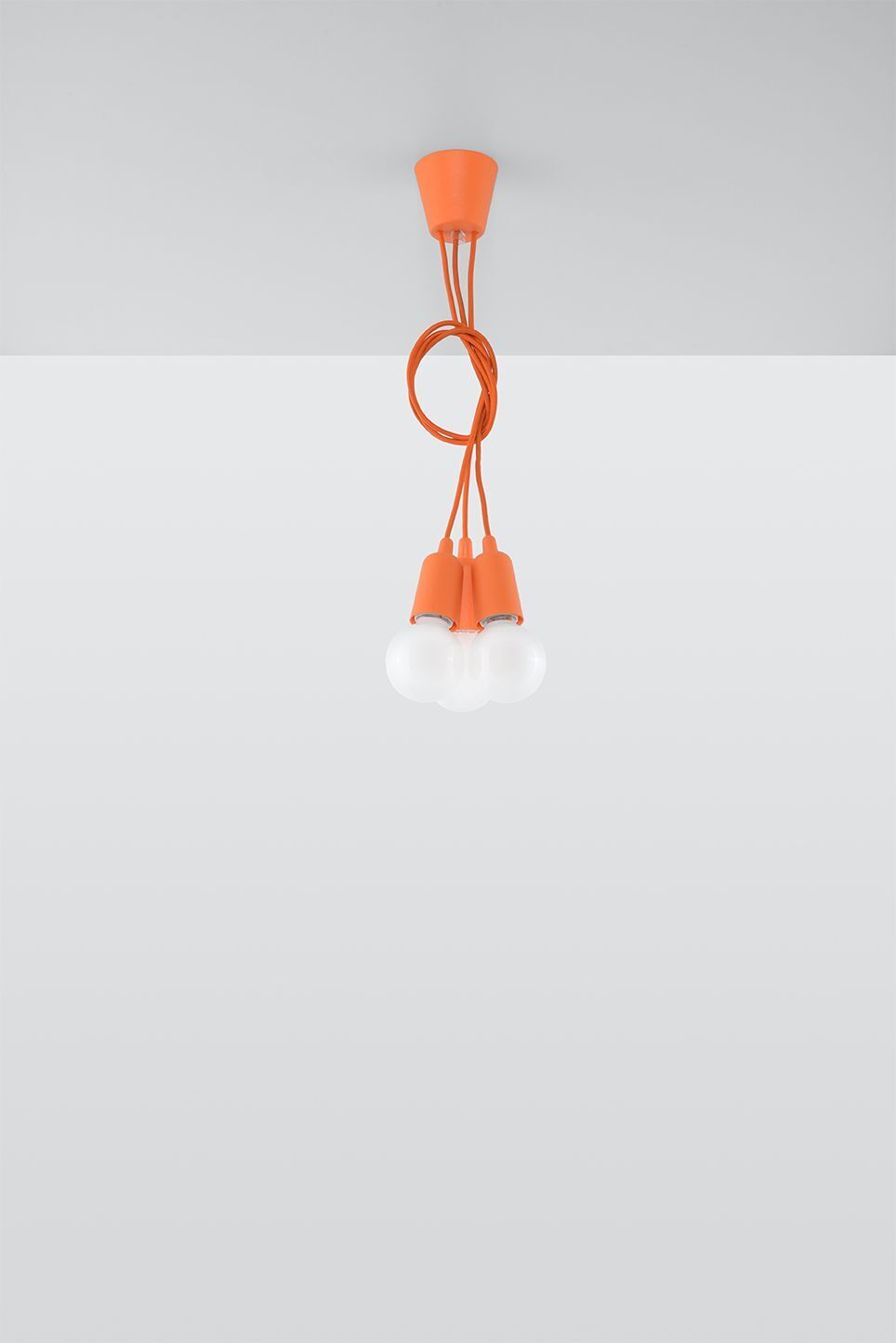 Lampe à suspendre NESSA Orange profondeur jusqu'à 90cm 5-flamme E27