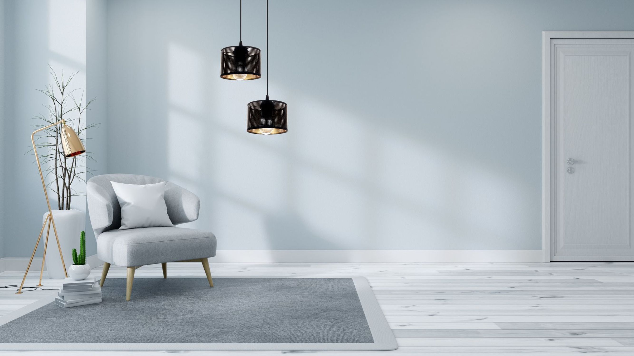 Lampe à suspendre métal Loft 2flmg E27 L:30 cm noir or Lampe, Dekoration für Zuhause, Pflanze, Stuhl, Fußboden