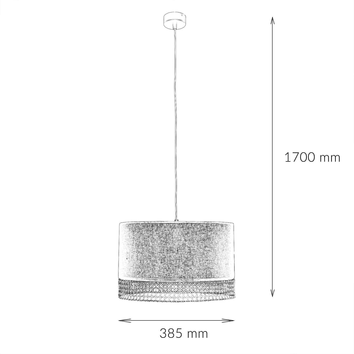 Blendarme Lampe à suspendre tissu métal E27 Moderne