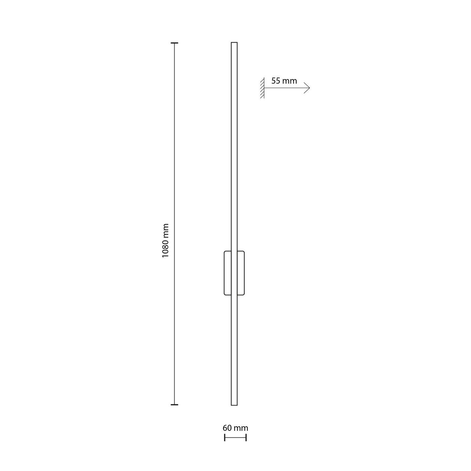 Applique LED lumière indirecte 3000 K 108 cm de haut métal bois