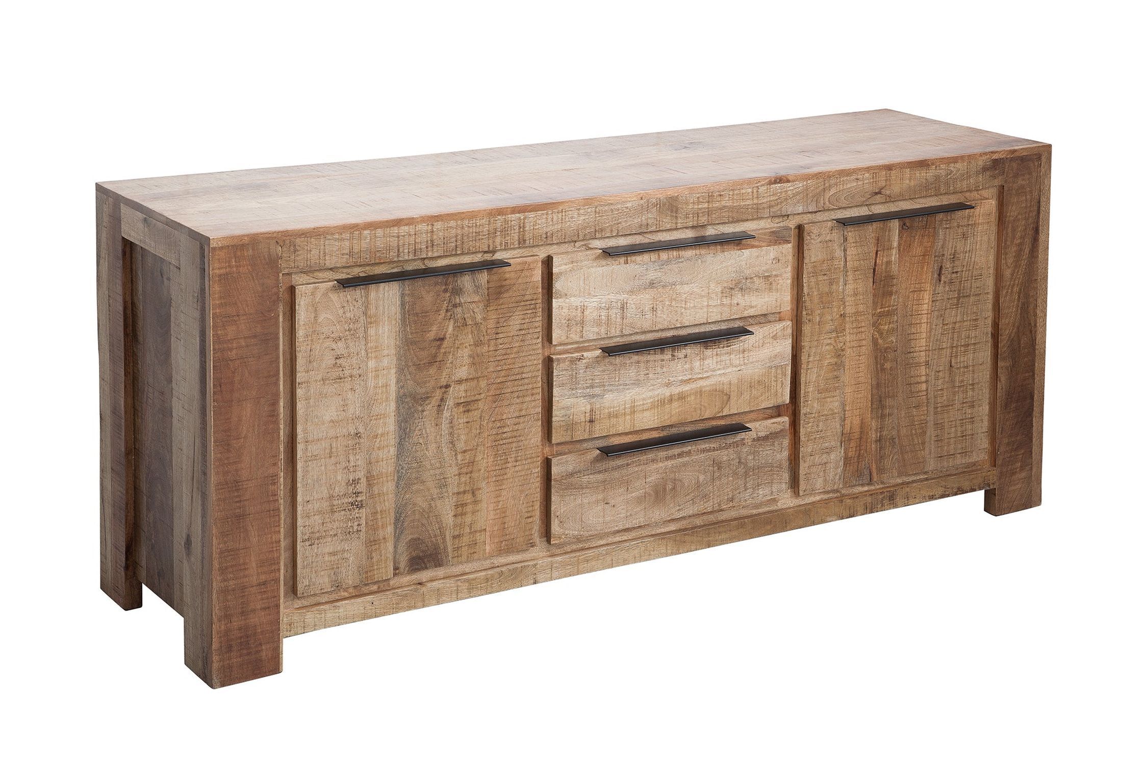 Buffet en bois de manguier 174 x 76 cm fait main tiroirs portes