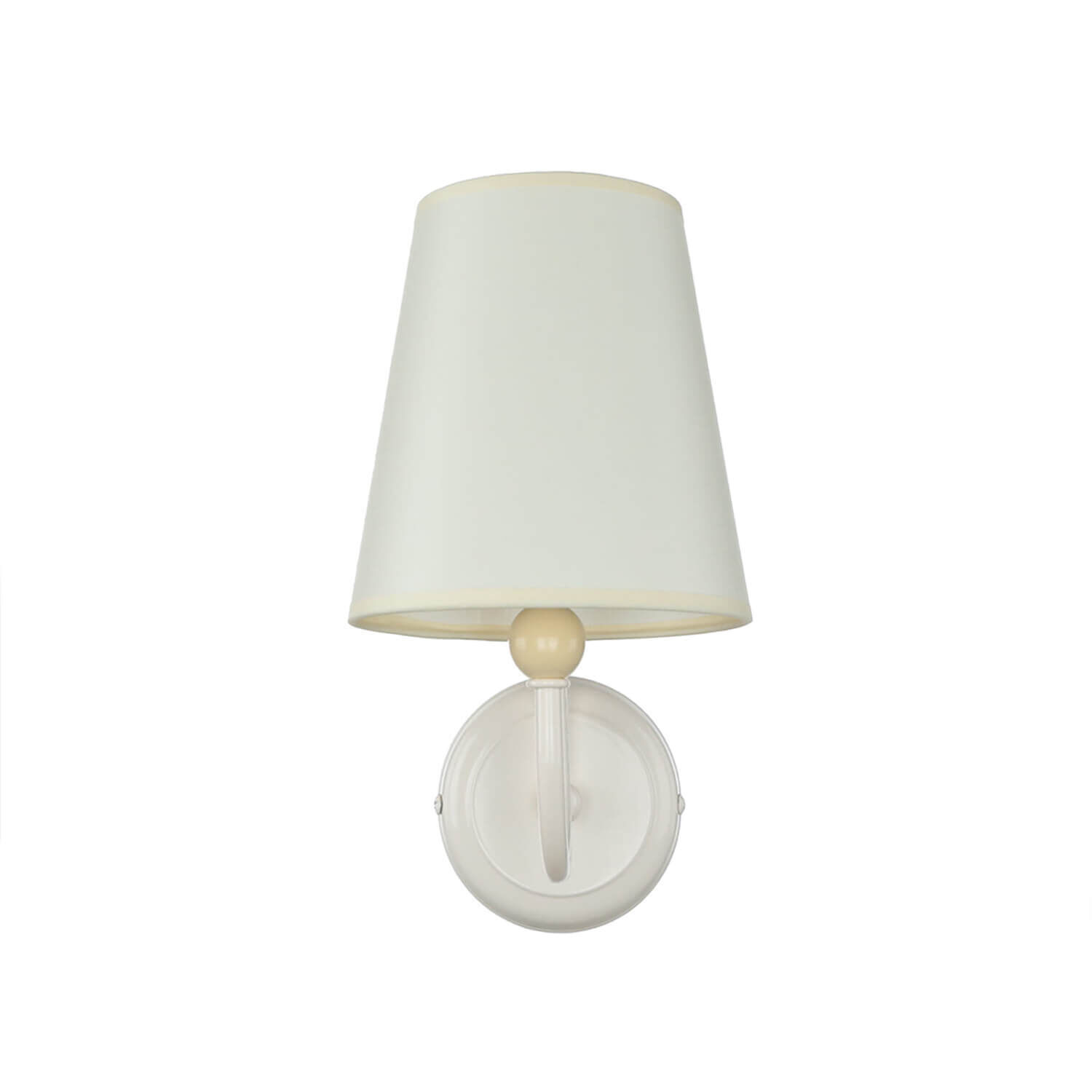 Applique Métal Blanc Tissu Lampe Rustique