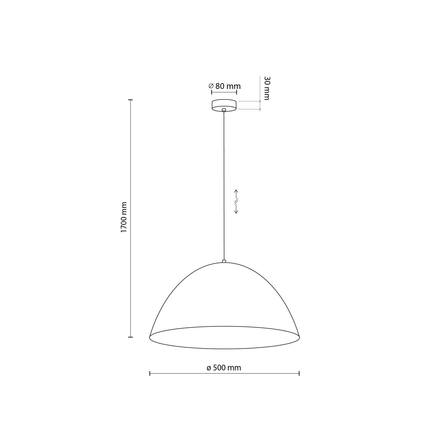 Lampe à suspendre ronde Ø 50 cm H : max. 1,7 m Marron Métal E27