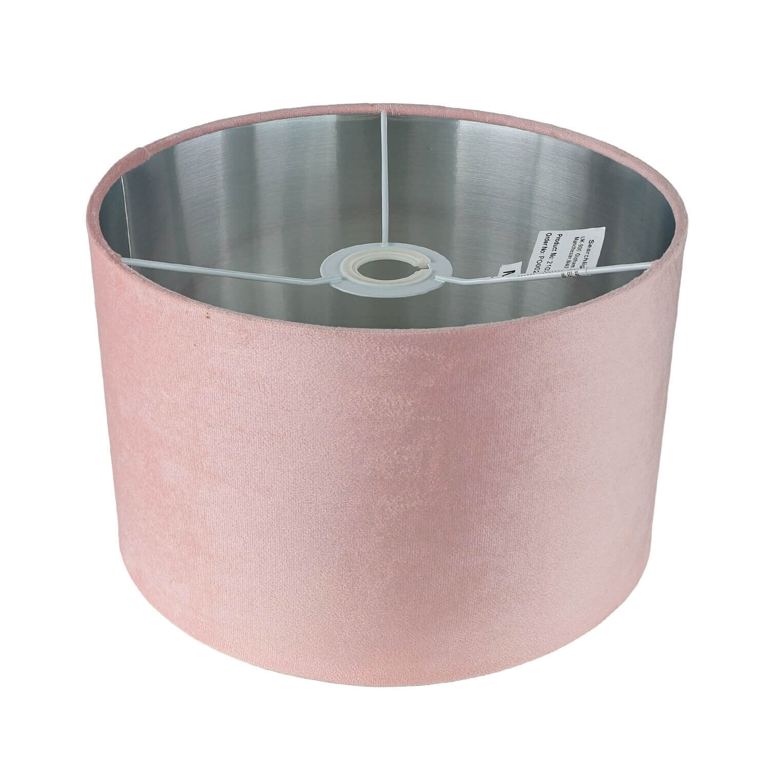 Abat-jour velours D : 28 cm en rose argent rond Zylinder