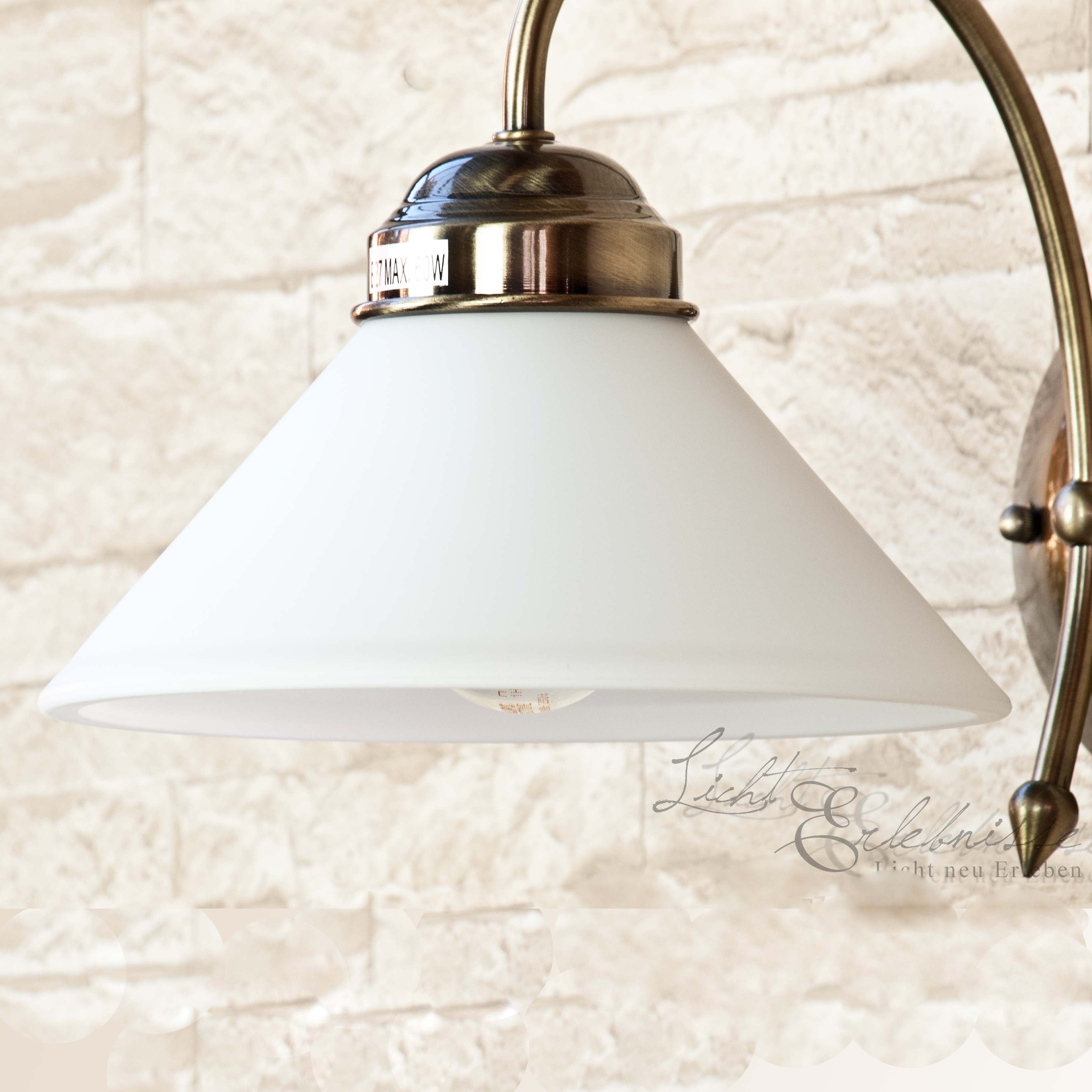 Applique murale avec abat-jour en verre antique Lampe, Leuchte