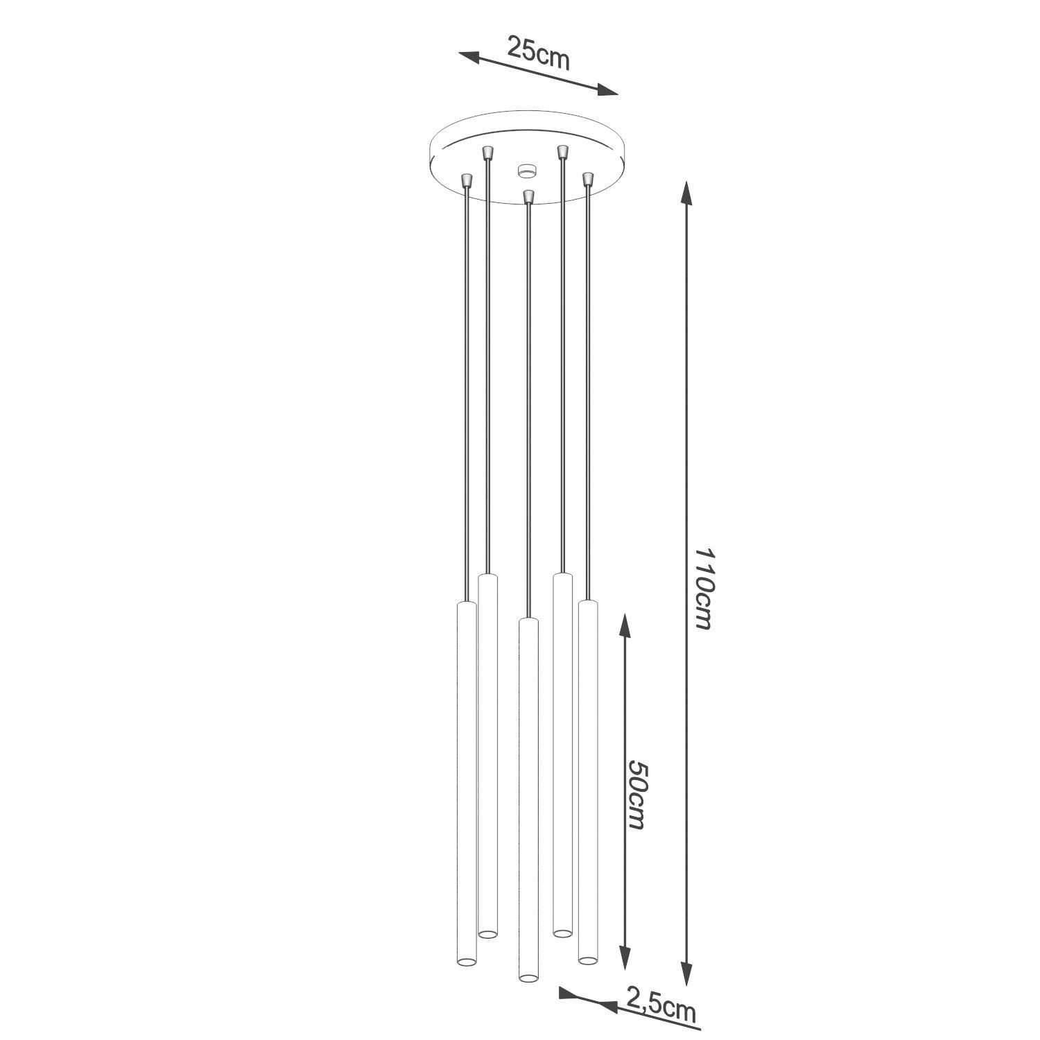 Runde Hängelampe Schwarz Stahl G9 L:25 cm akzentuiert hängelampe, pendellampe, luce, LED, lampen