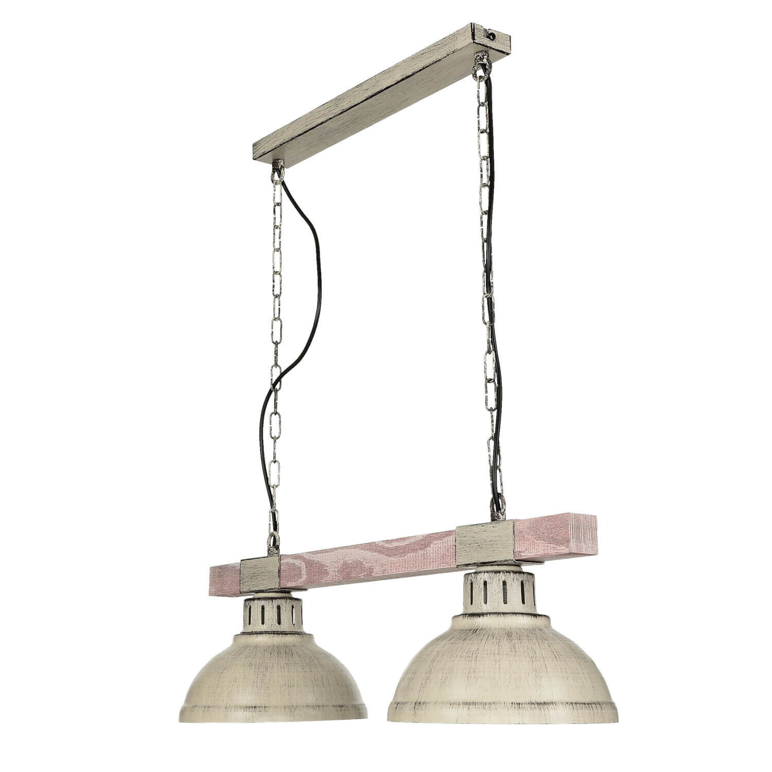 Suspension rustique HAKON Shabby Blanc Bois véritable