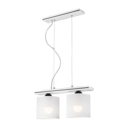 Brillante lampe à suspendre CARESA Blanc longue table à manger