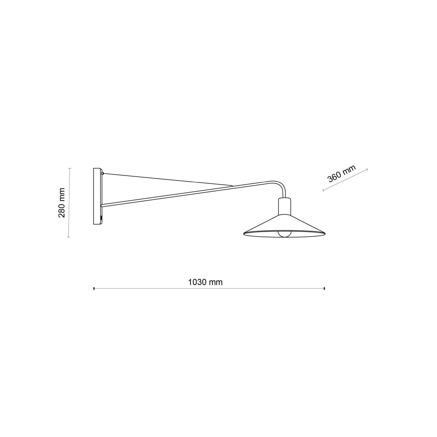Applique XXL avec interrupteur P : 103 cm Métal noir E27 Drinnen