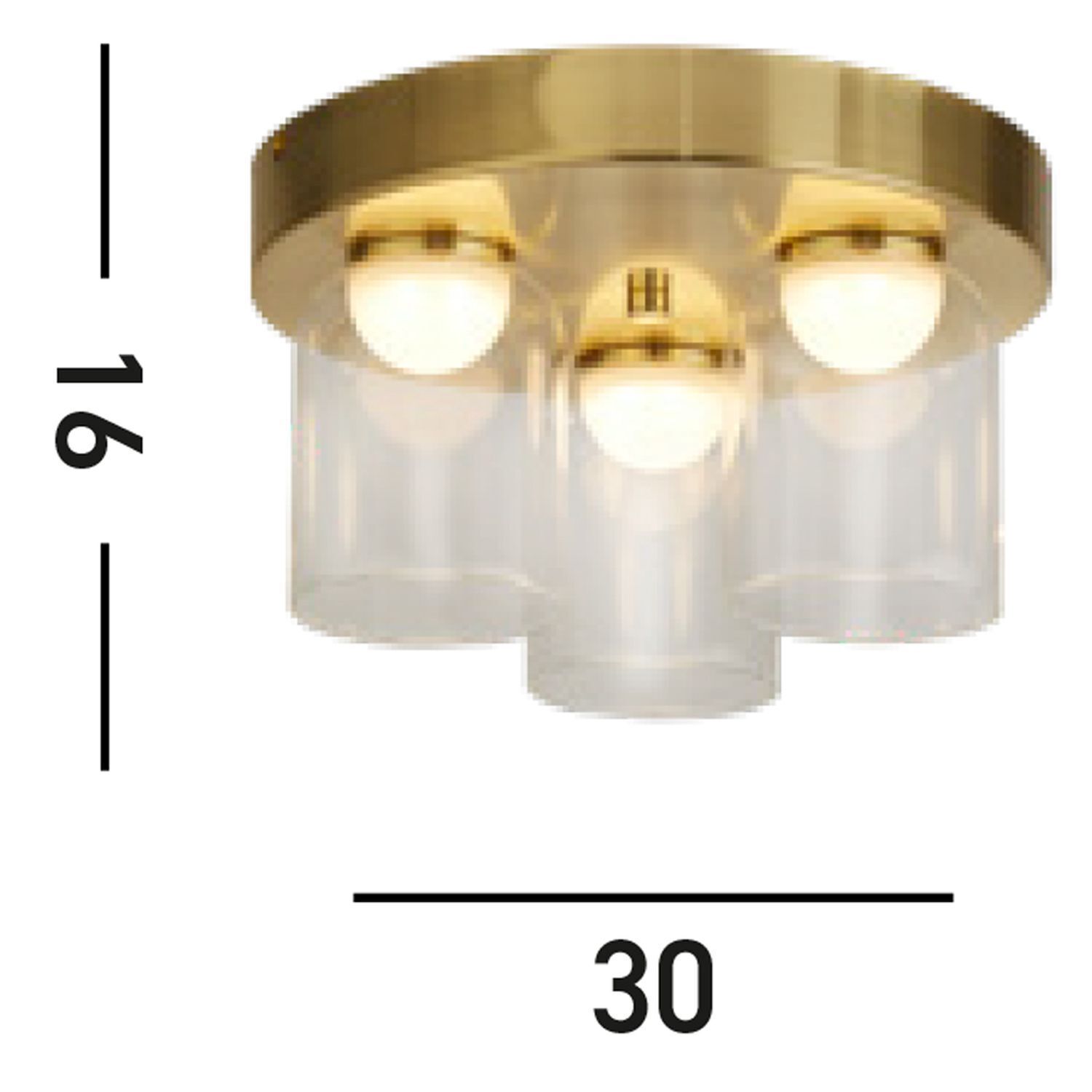 Petit plafonnier LED verre métal Ø30 cm IP44 4000 K