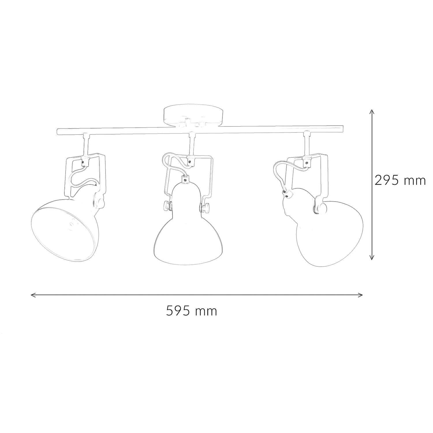 Spot Lumière blanche Métal 3x E14 Rétro pratique Beleuchtung, Diagramm, Handlung