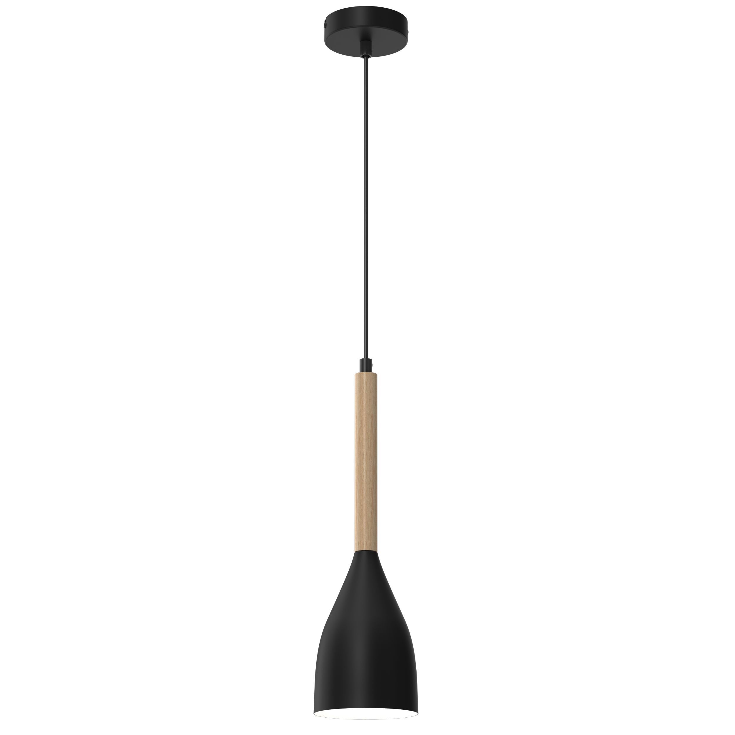 Suspension table à manger bois métal E27 Ø11cm noir