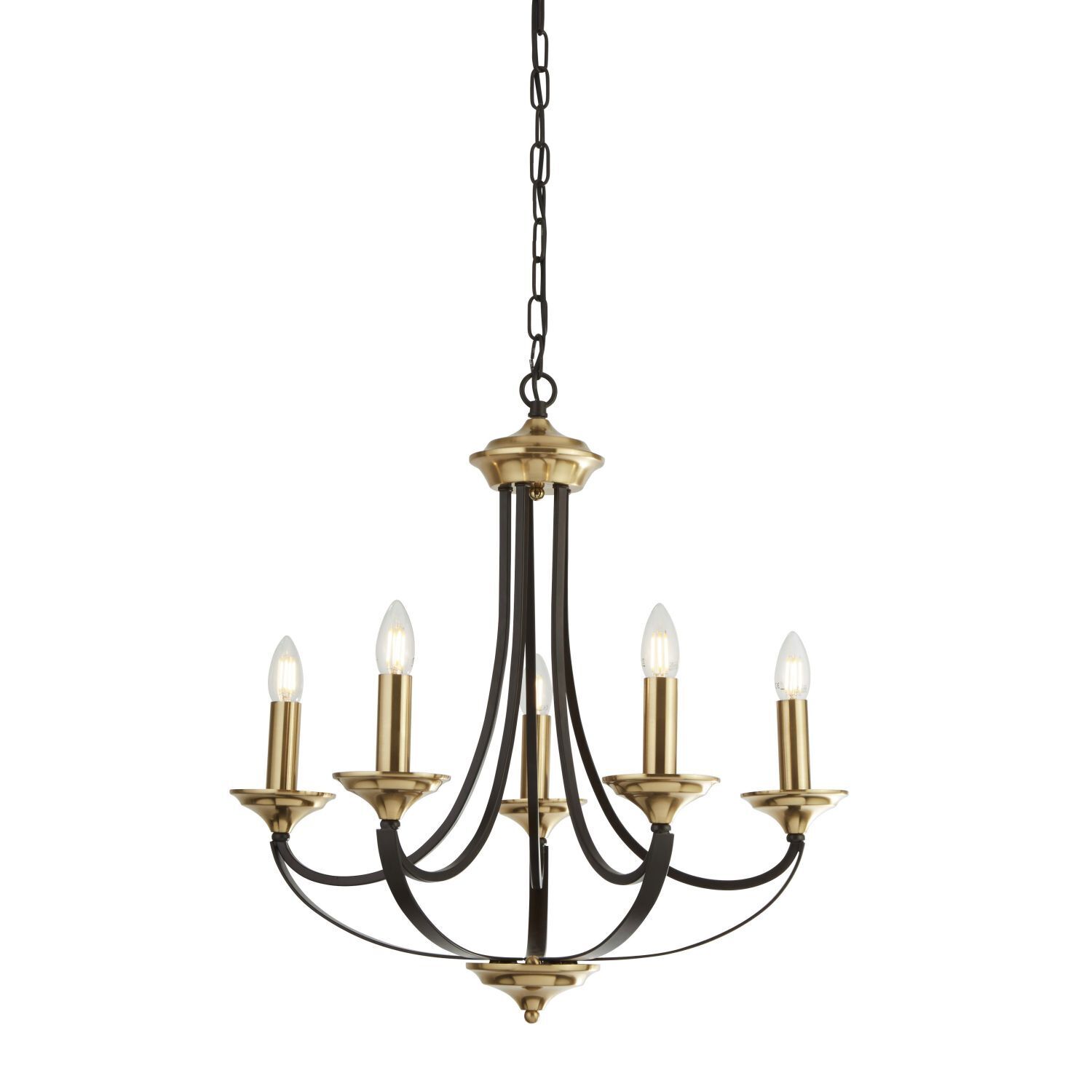 Lustre en bronze Ø 58 cm 5-flamme E14 métal