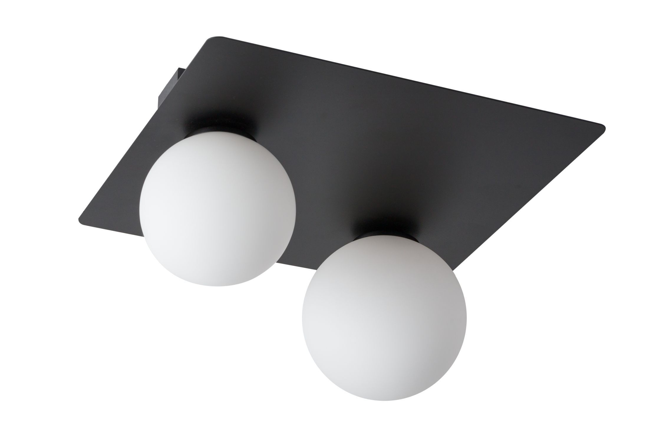 Plafonnier noir verre métal 2flmg G9 cosy