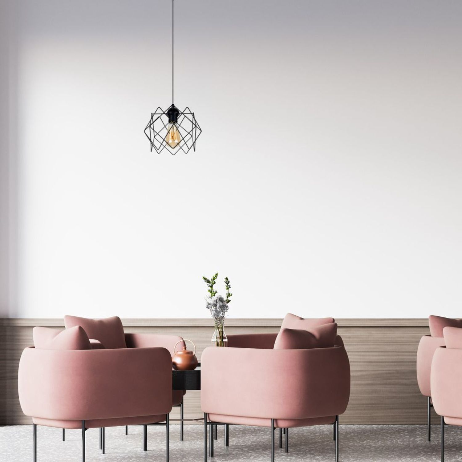 Loft Lampe à suspendre Noir Métal Ø19 cm E27 décoratif