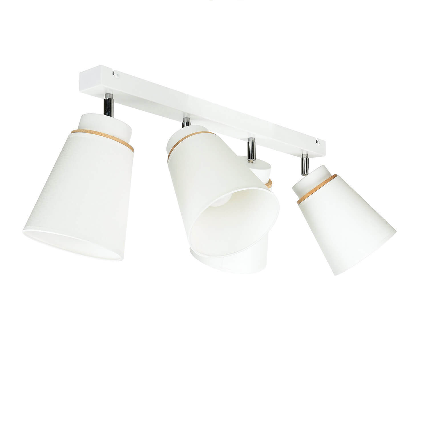 Plafonnier Blanc Bois 4-flmg Moderne Lampe